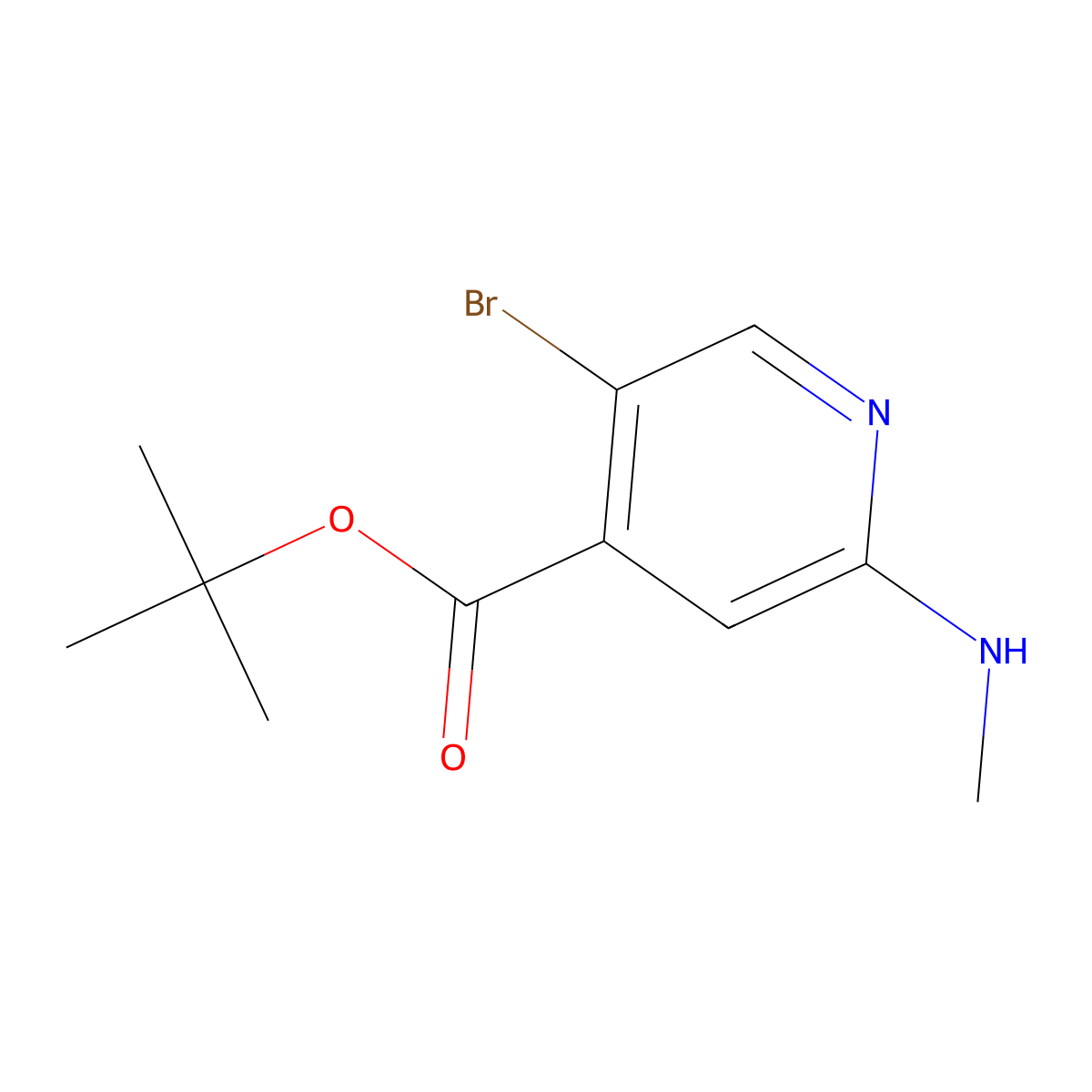 Tert-butyl 5-bromo-2-(methylamino)pyridine-4-carboxylate molecular structure, CAS 2639455-79-9