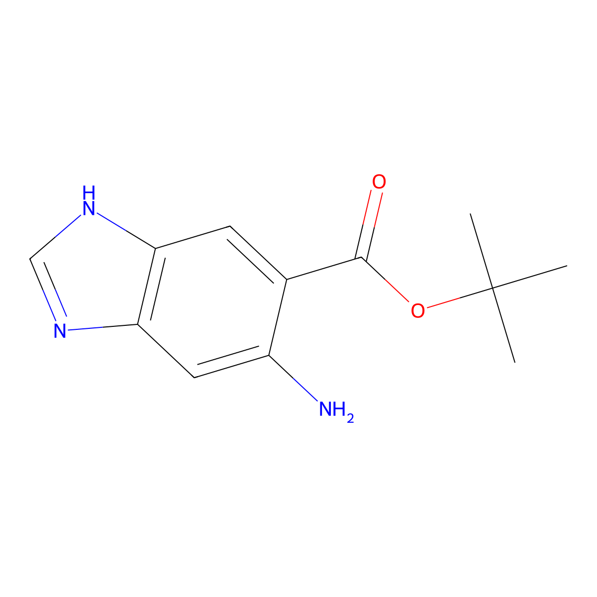 tert-butyl 6-amino-1H-1,3-benzodiazole-5-carboxylate molecular structure, CAS 2639455-82-4