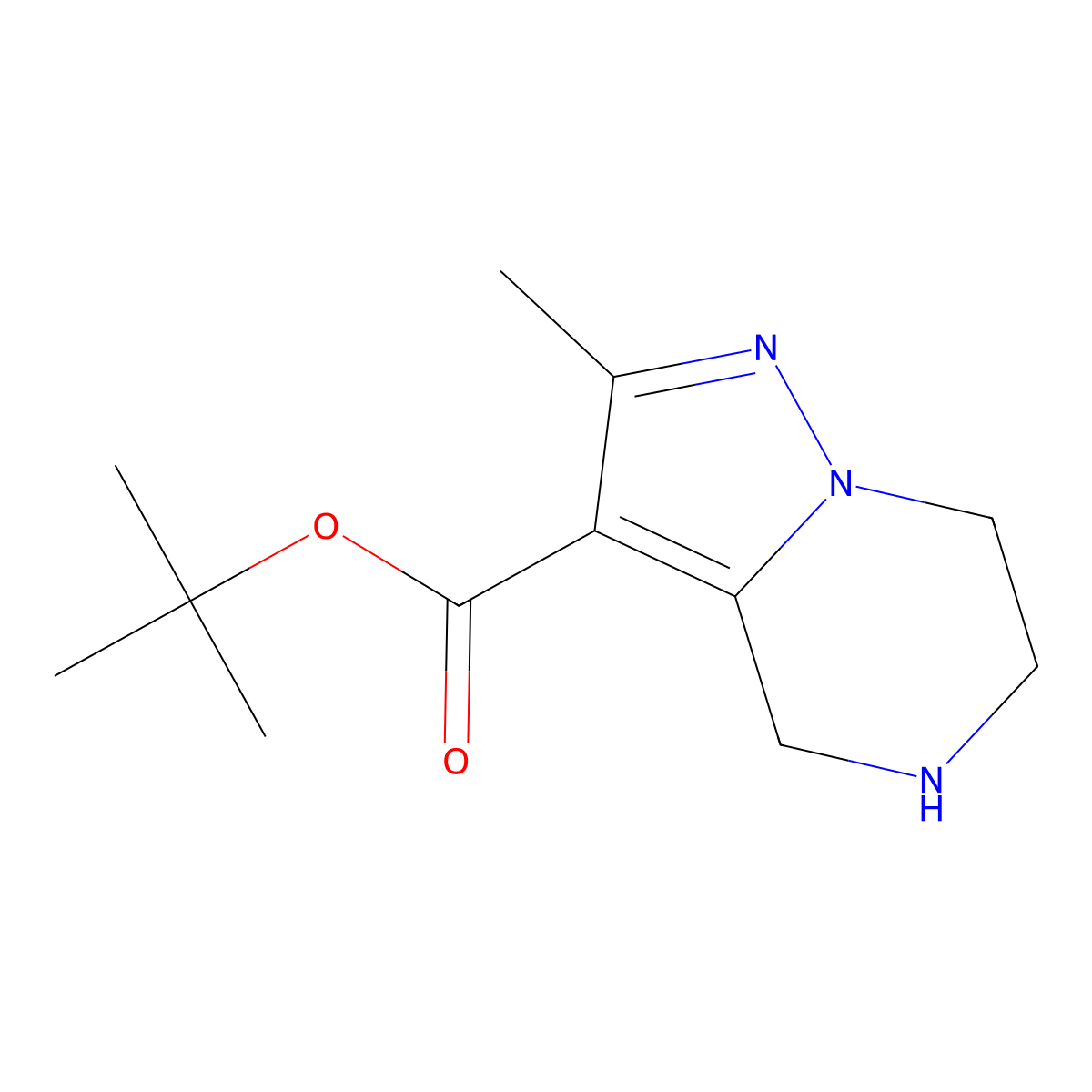tert-butyl 2-methyl-4H,5H,6H,7H-pyrazolo[1,5-a]pyrazine-3-carboxylate molecular structure, CAS 2639455-87-9