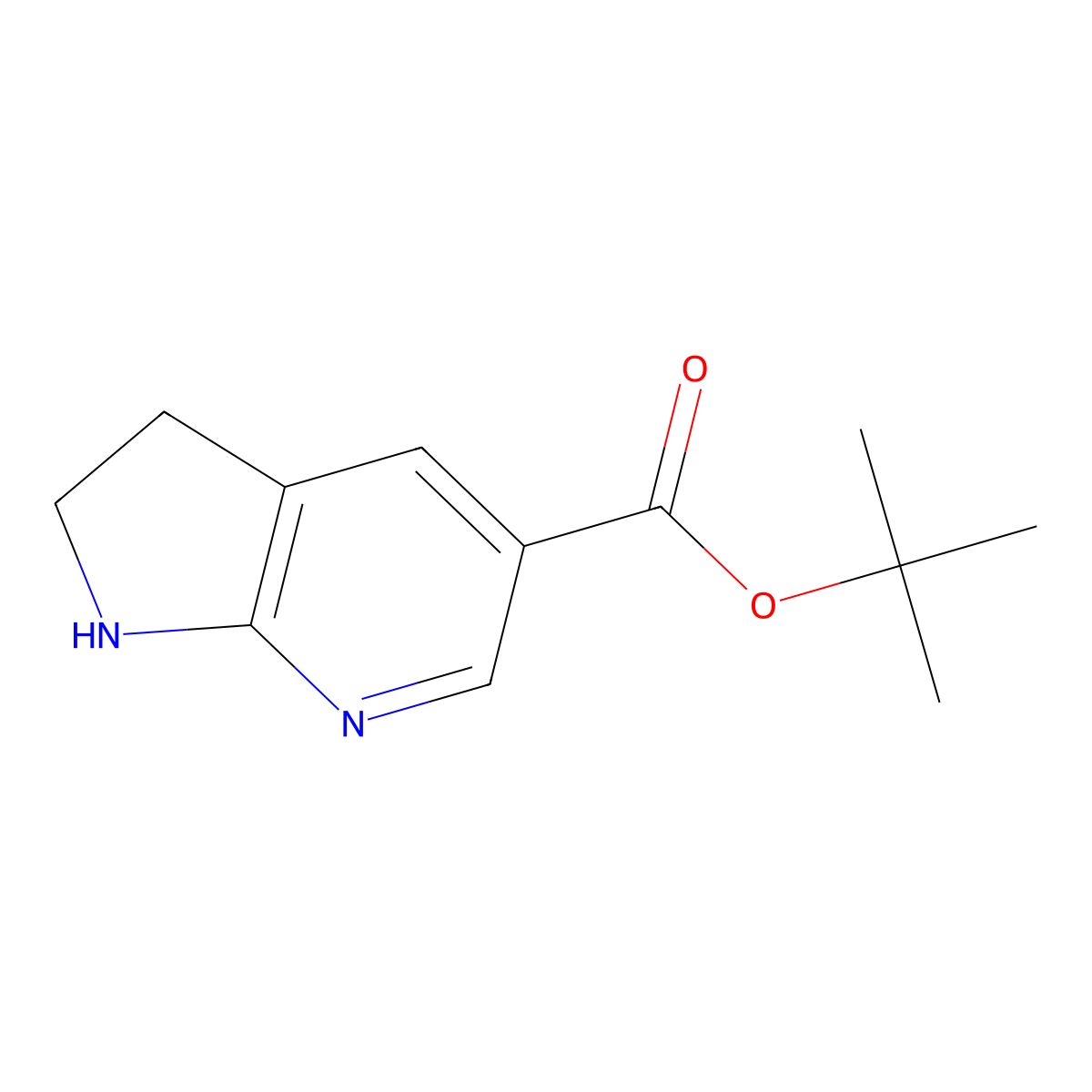 tert-butyl 1H,2H,3H-pyrrolo[2,3-b]pyridine-5-carboxylate molecular structure, CAS 2639455-89-1