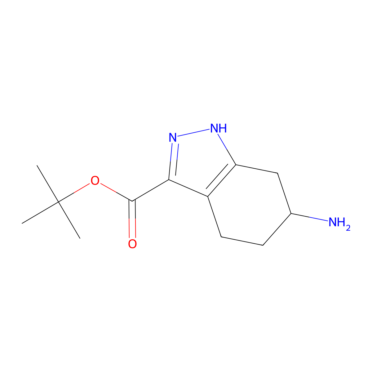 tert-butyl 6-amino-4,5,6,7-tetrahydro-1H-indazole-3-carboxylate molecular structure, CAS 2639455-94-8