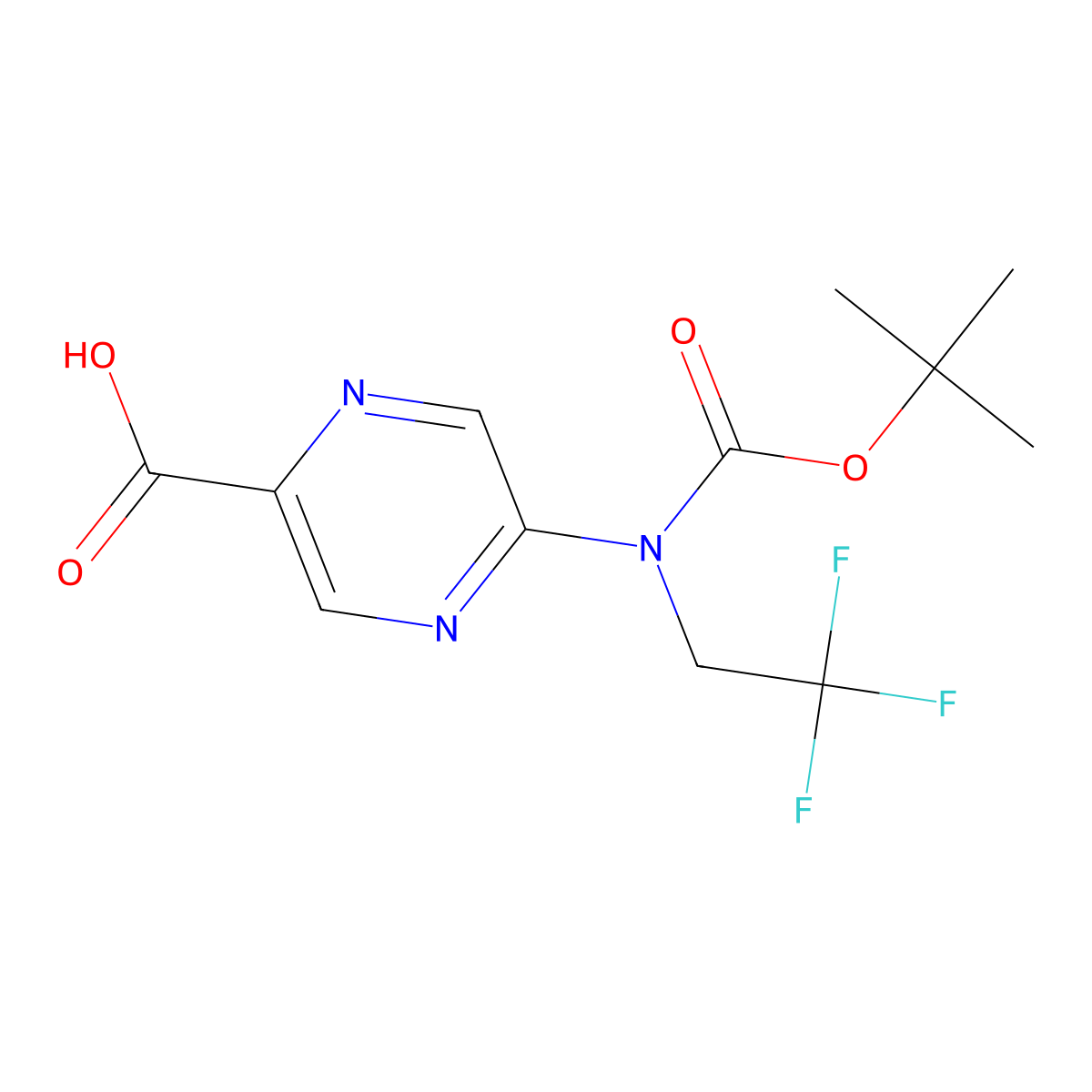 5-{[(Tert-butoxy)carbonyl](2,2,2-trifluoroethyl)amino}pyrazine-2-carboxylic acid molecular structure, CAS 2639456-09-8