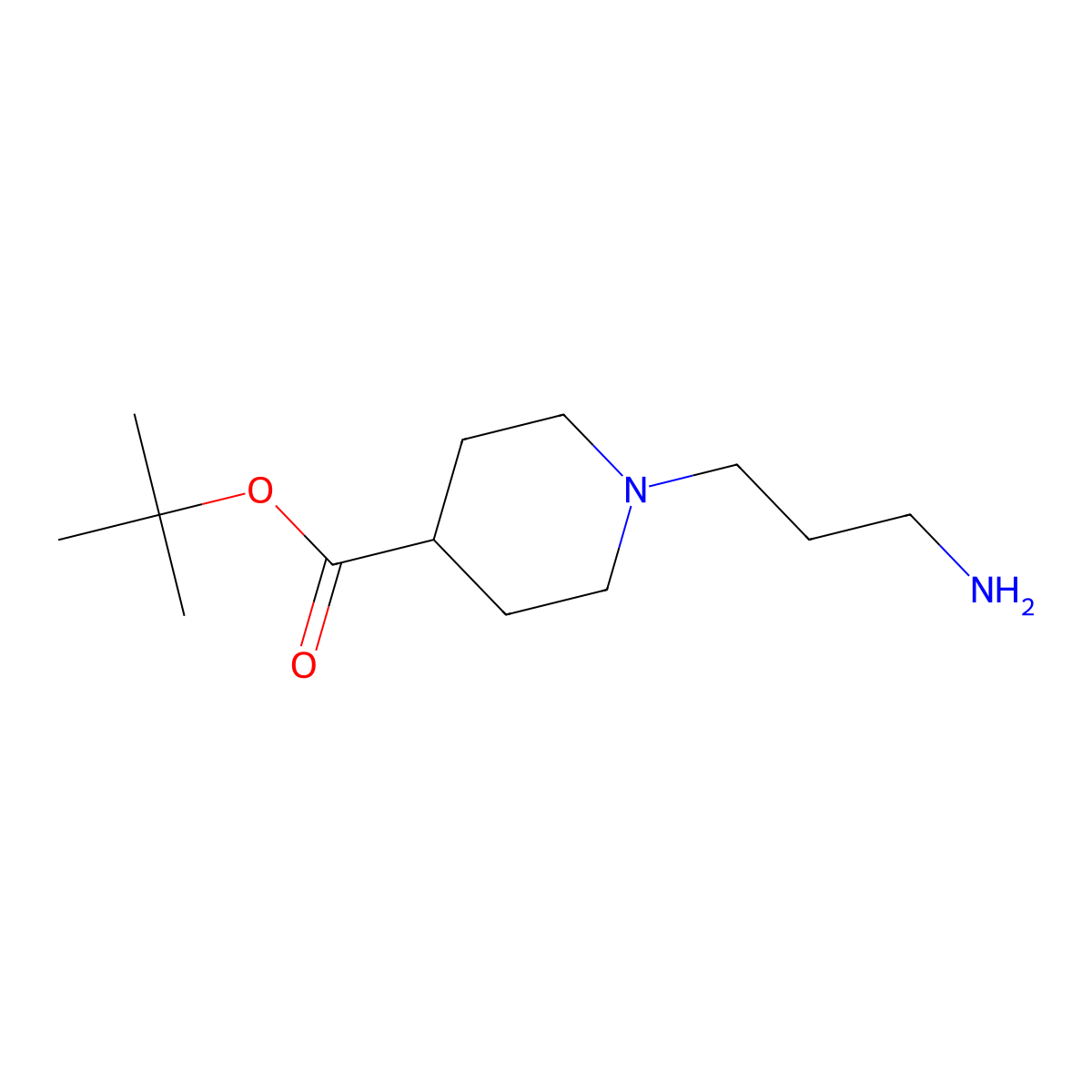 Tert-butyl 1-(3-aminopropyl)piperidine-4-carboxylate molecular structure, CAS 2639456-17-8