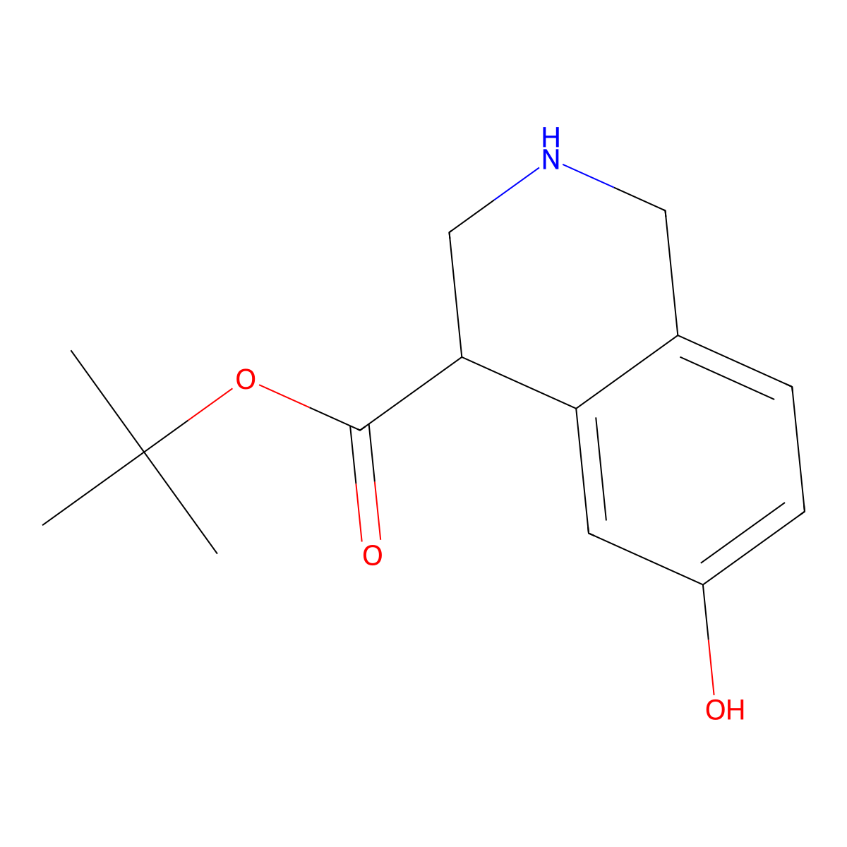 Tert-butyl 6-hydroxy-1,2,3,4-tetrahydroisoquinoline-4-carboxylate molecular structure, CAS 2639456-22-5