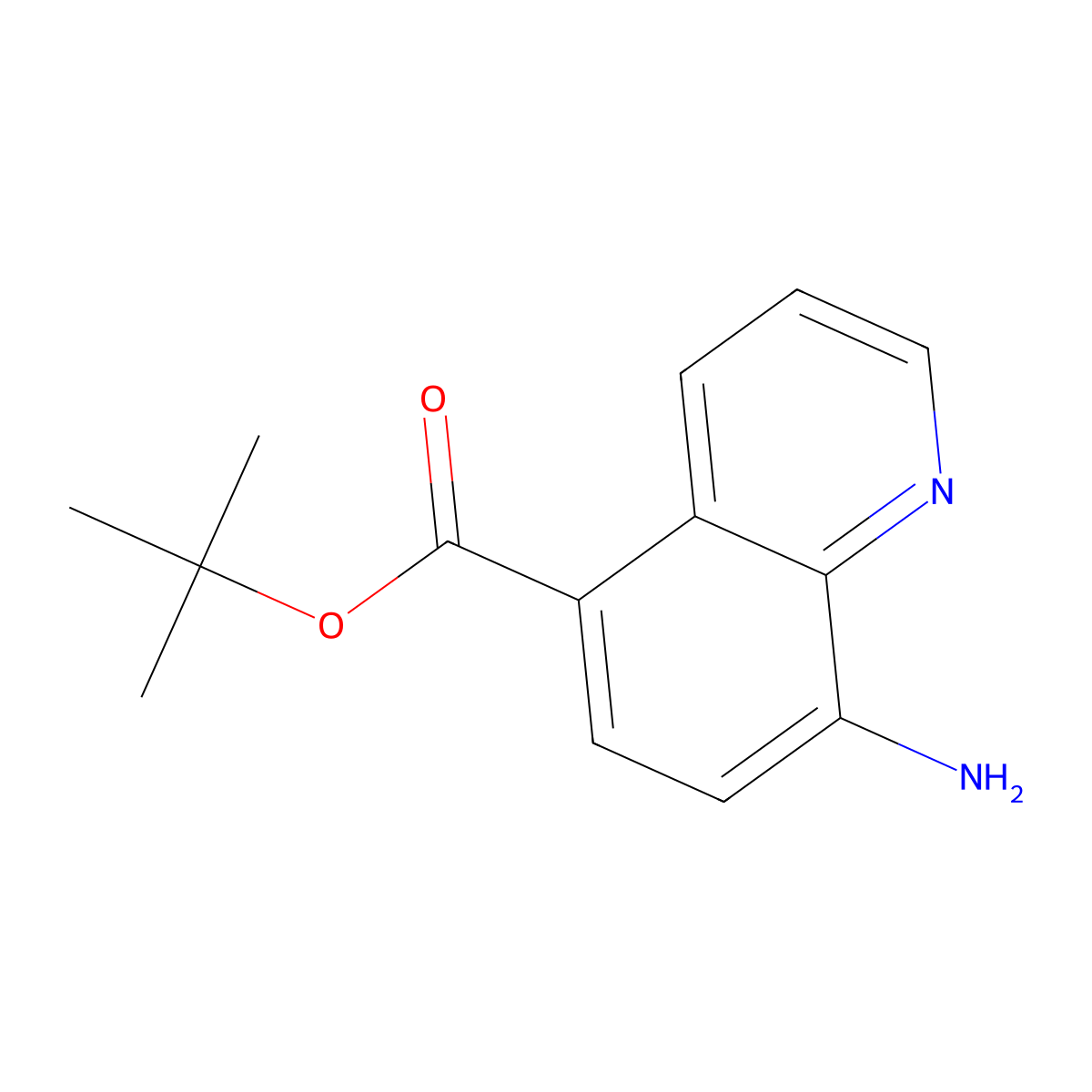 Tert-butyl 8-aminoquinoline-5-carboxylate molecular structure, CAS 2639456-24-7