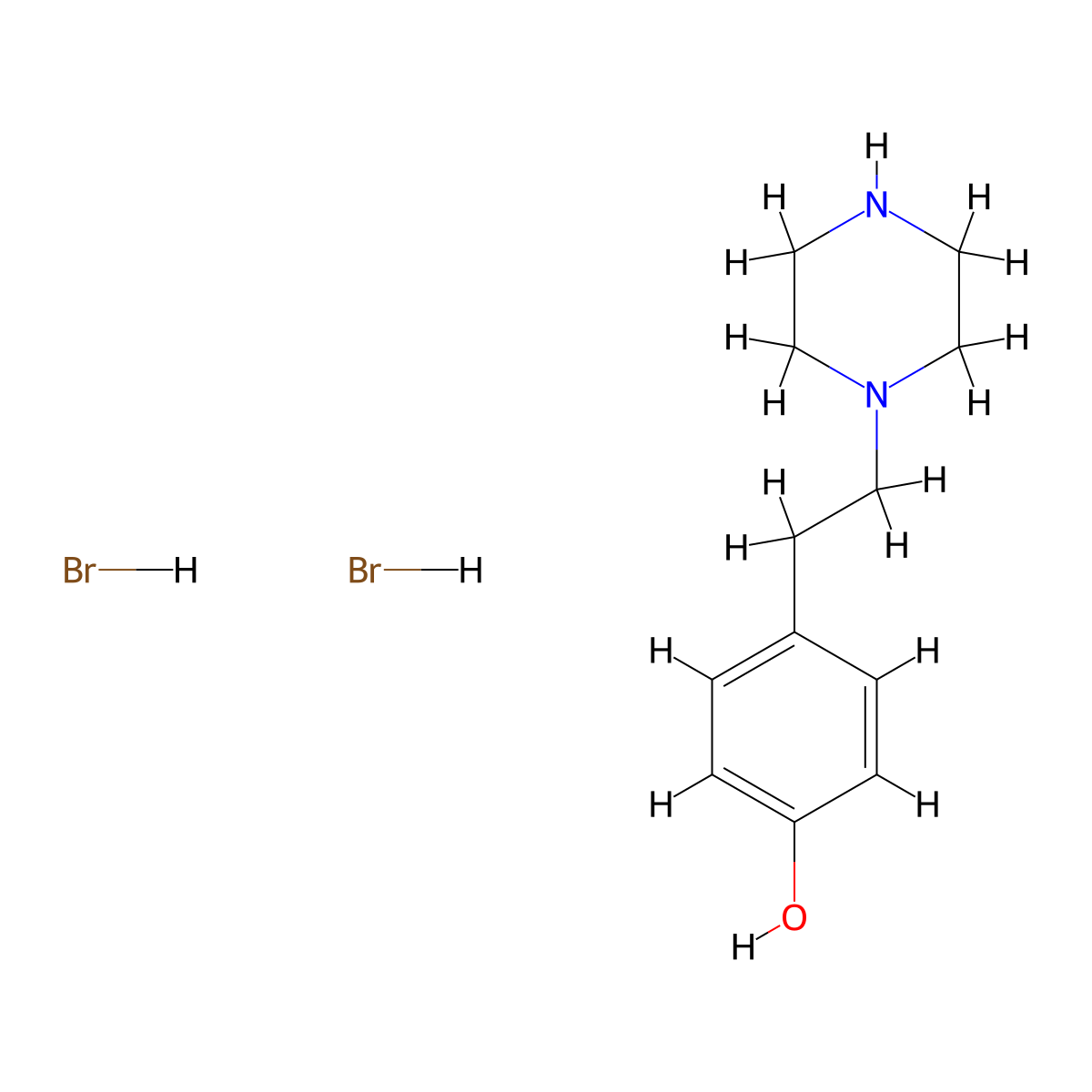 4-[2-(Piperazin-1-yl)ethyl]phenoldihydrobromide molecular structure, CAS 2639456-34-9