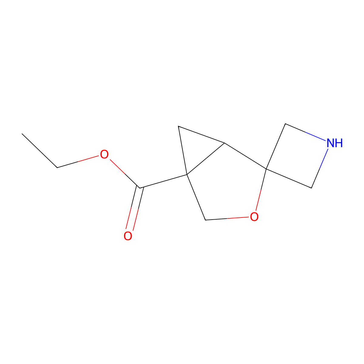 Ethyl 3'-oxaspiro[azetidine-3,2'-bicyclo[3.1.0]hexane]-5'-carboxylate molecular structure, CAS 2639456-41-8