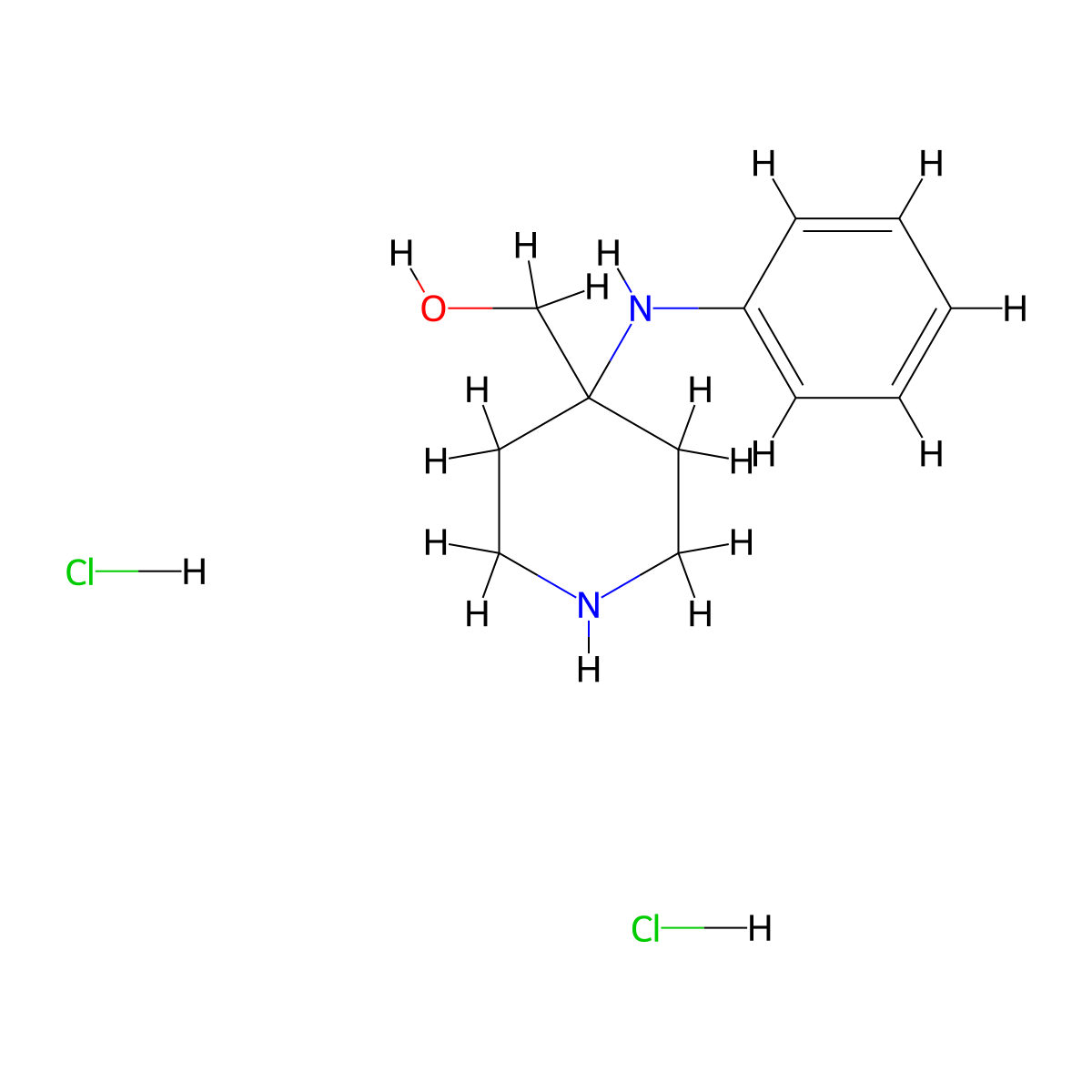 [4-(Phenylamino)piperidin-4-yl]methanol dihydrochloride molecular structure, CAS 2639456-46-3
