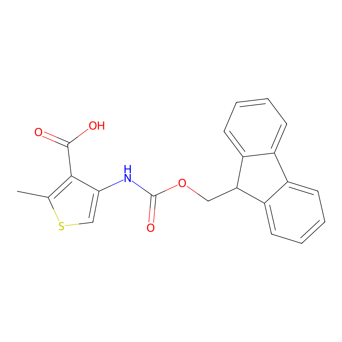 4-({[(9H-fluoren-9-yl)methoxy]carbonyl}amino)-2-methylthiophene-3-carboxylic acid molecular structure, CAS 2639456-50-9