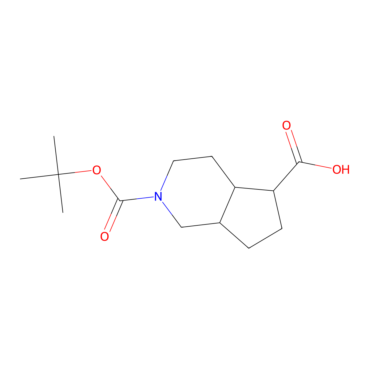 2-[(tert-butoxy)carbonyl]-octahydro-1H-cyclopenta[c]pyridine-5-carboxylic acid molecular structure, CAS 2639456-51-0