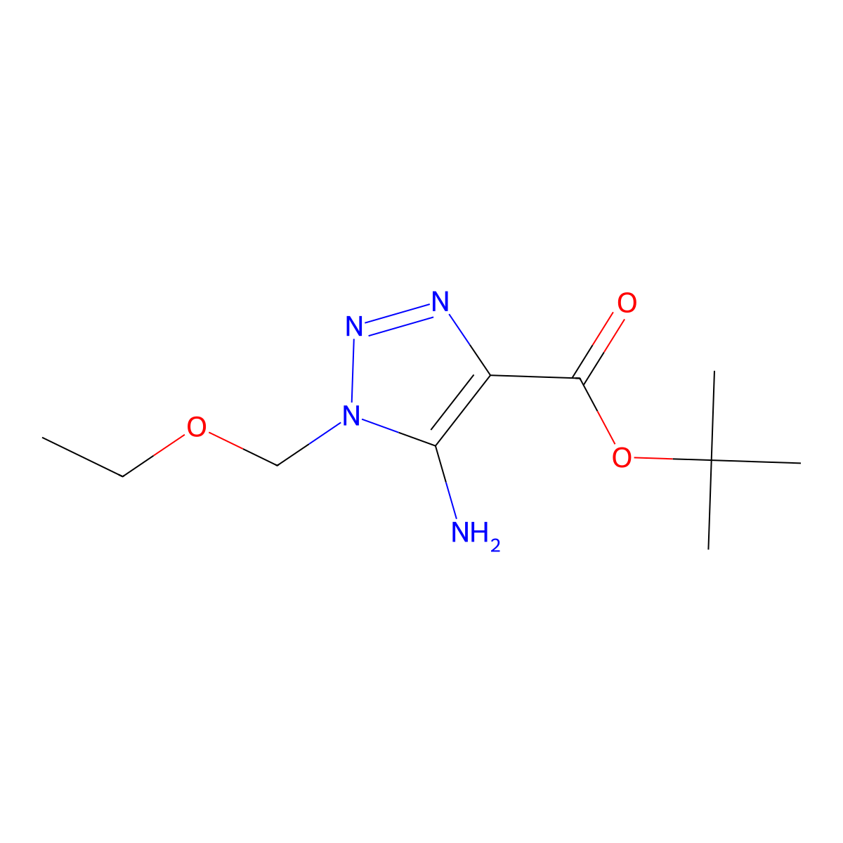 tert-butyl 5-amino-1-(ethoxymethyl)-1H-1,2,3-triazole-4-carboxylate molecular structure, CAS 2639456-54-3