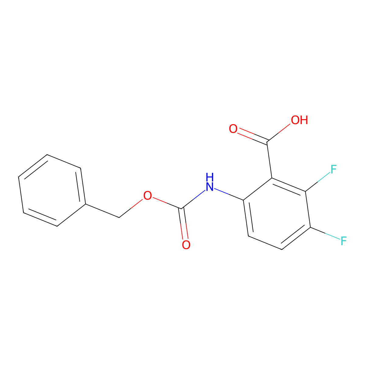 6-{[(Benzyloxy)carbonyl]amino}-2,3-difluorobenzoic acid molecular structure, CAS 2639456-56-5