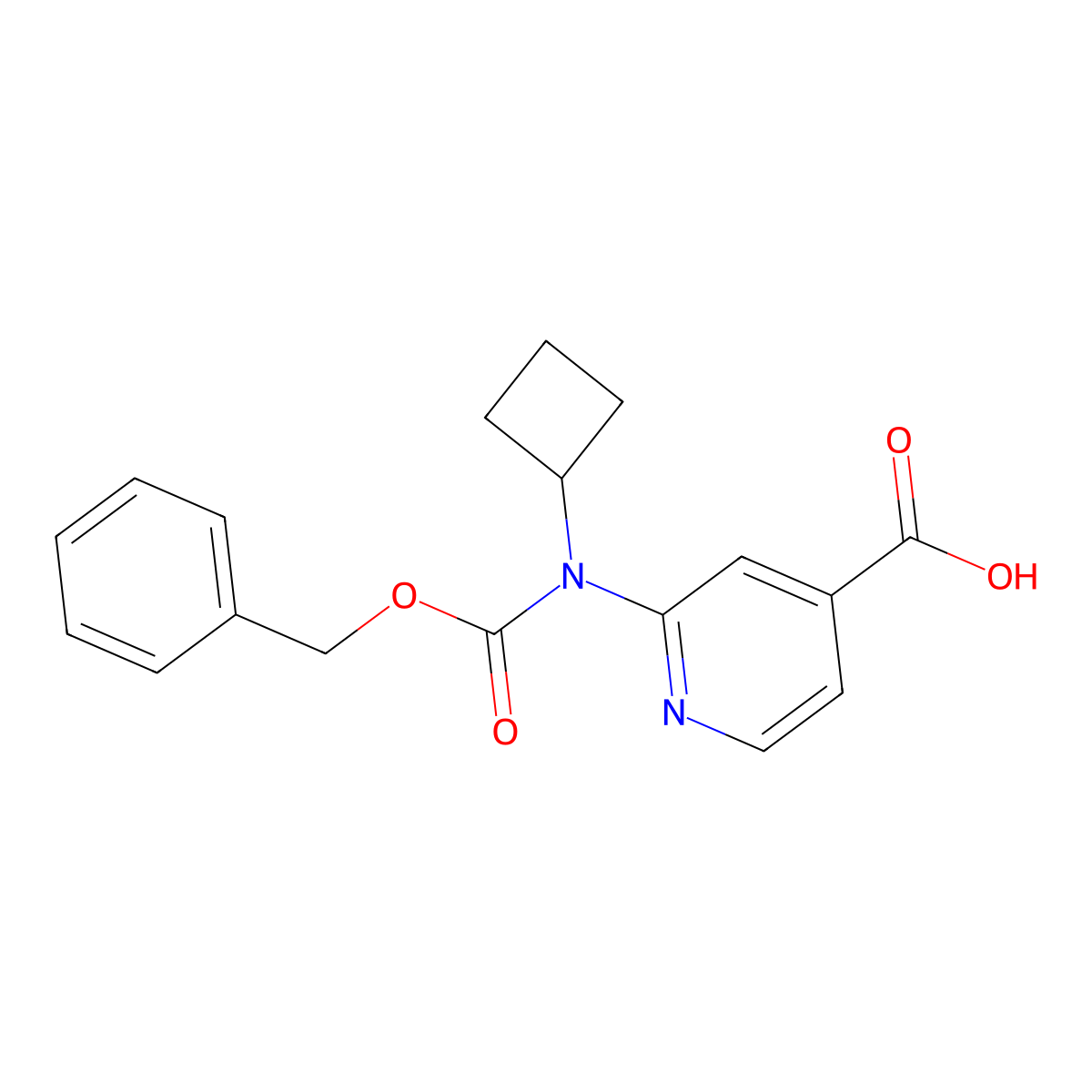 2-{[(Benzyloxy)carbonyl](cyclobutyl)amino}pyridine-4-carboxylic acid molecular structure, CAS 2639456-78-1