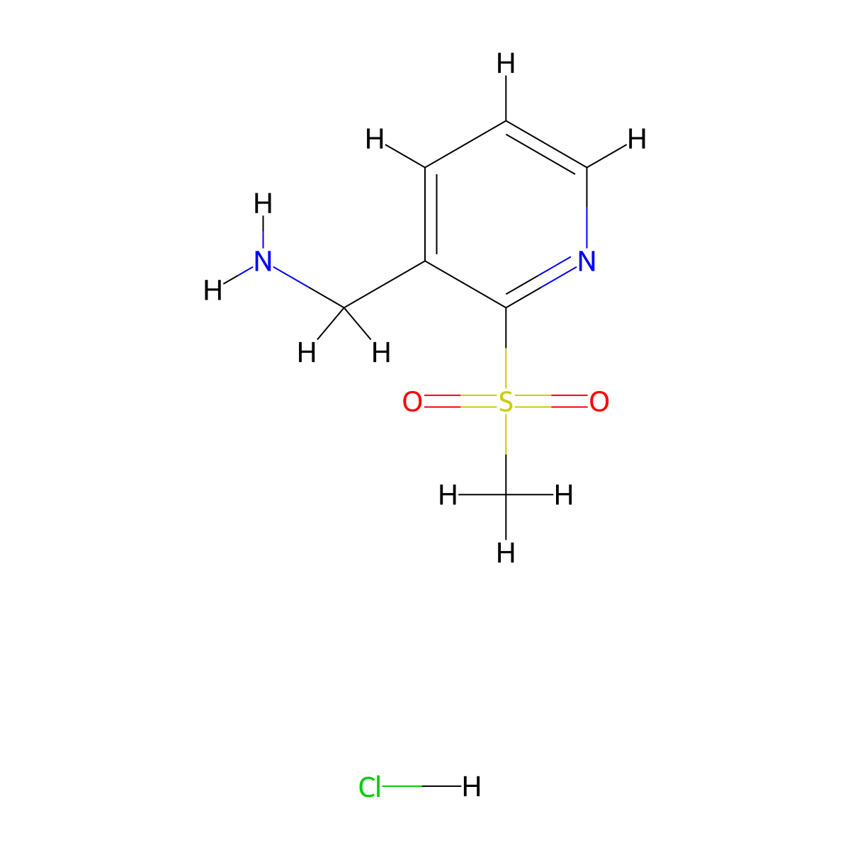 1-(2-Methanesulfonylpyridin-3-yl)methanamine hydrochloride molecular structure, CAS 2639456-83-8
