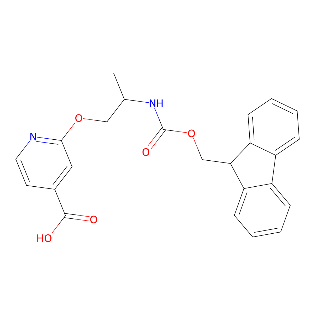 2-[2-({[(9H-fluoren-9-yl)methoxy]carbonyl}amino)propoxy]pyridine-4-carboxylic acid molecular structure, CAS 2639457-06-8