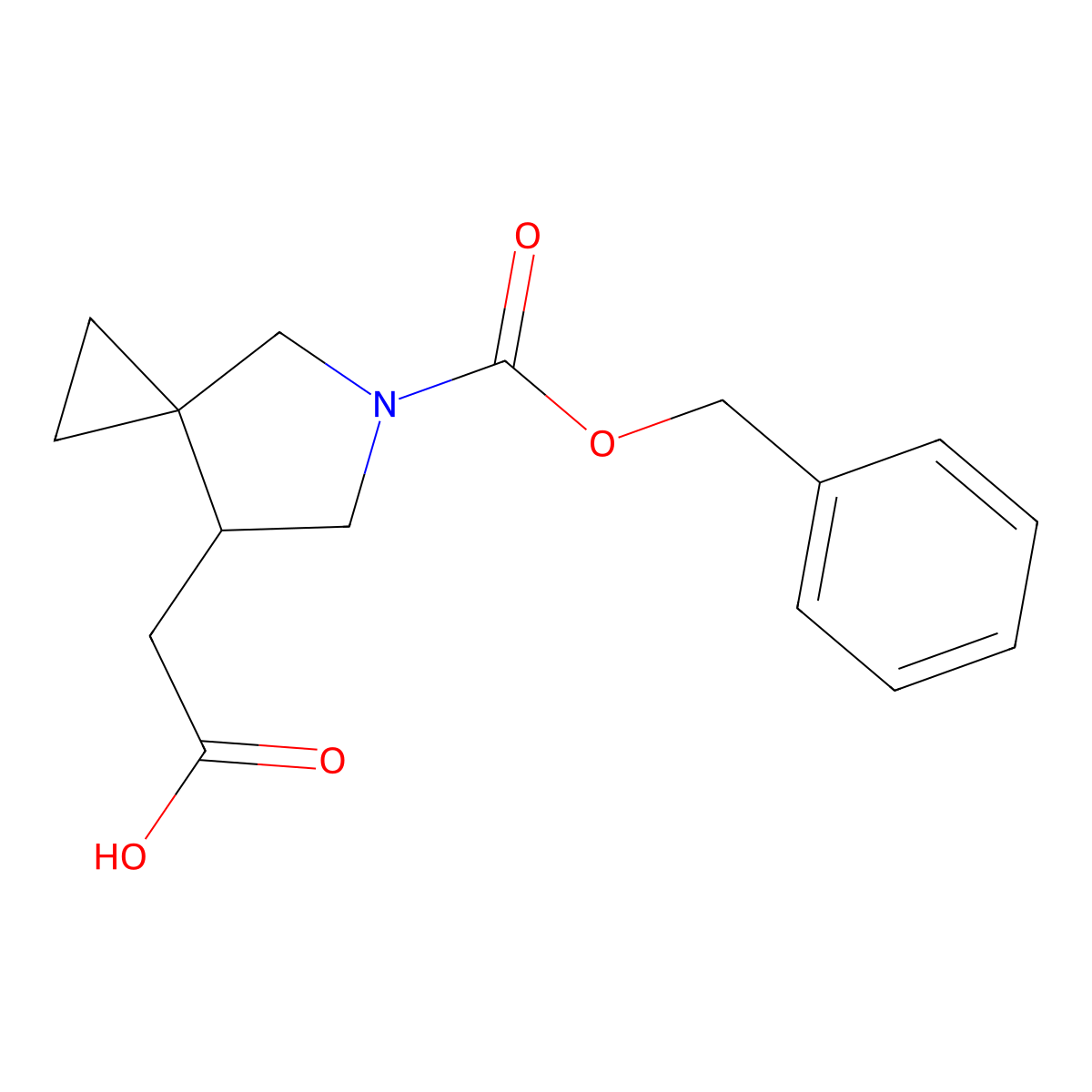 2-{5-[(Benzyloxy)carbonyl]-5-azaspiro[2.4]heptan-7-yl}acetic acid molecular structure, CAS 2639457-07-9