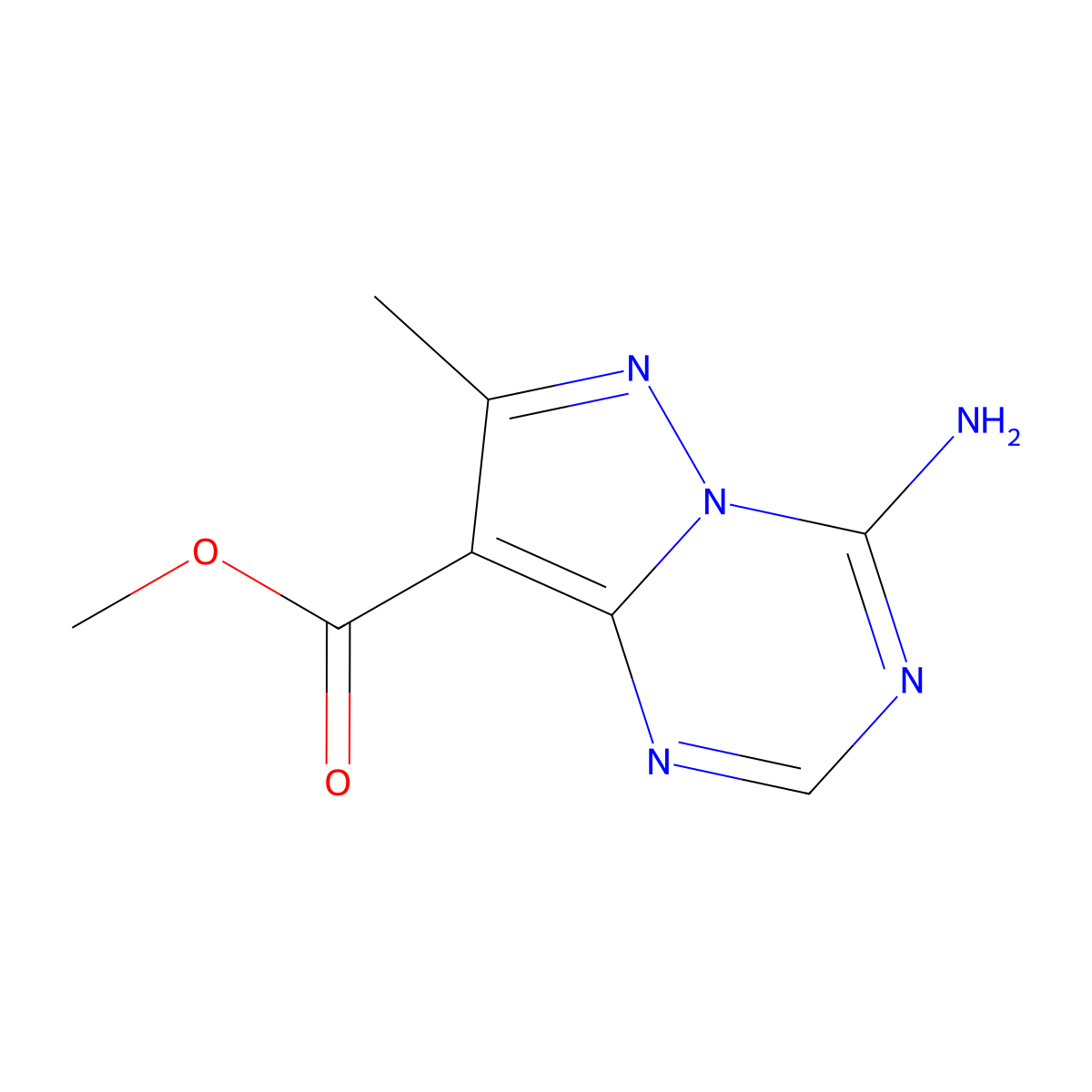 Methyl 4-amino-7-methylpyrazolo[1,5-a][1,3,5]triazine-8-carboxylate molecular structure, CAS 2639457-08-0