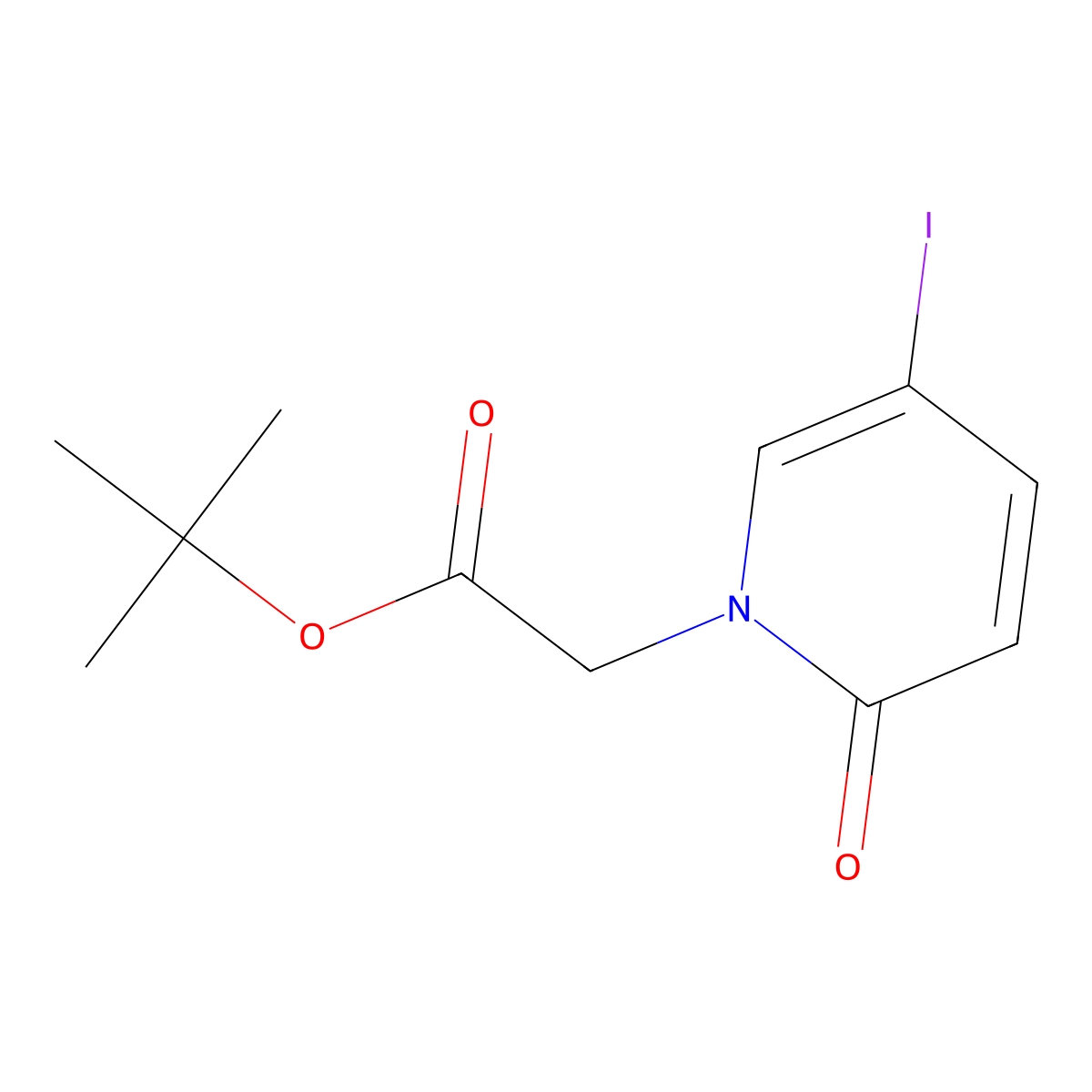 Tert-butyl 2-(5-iodo-2-oxo-1,2-dihydropyridin-1-yl)acetate molecular structure, CAS 2639457-17-1