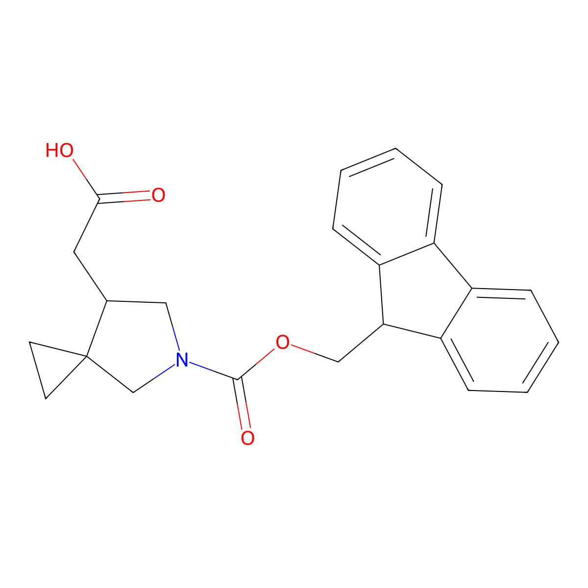 2-(5-{[(9H-fluoren-9-yl)methoxy]carbonyl}-5-azaspiro[2.4]heptan-7-yl)acetic acid molecular structure, CAS 2639457-22-8