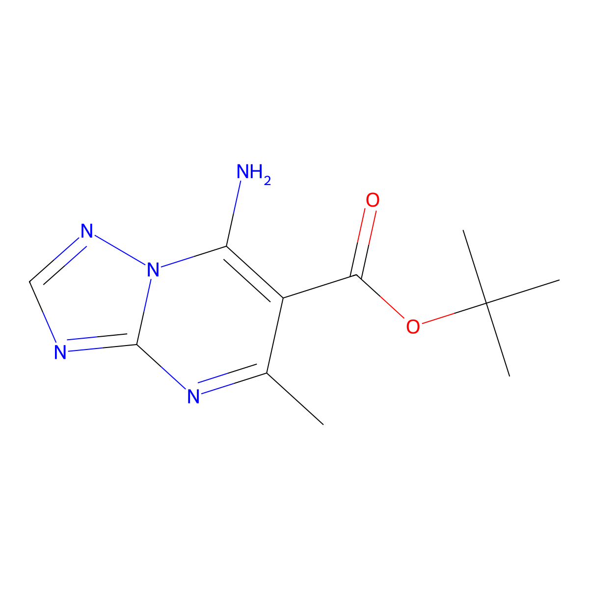 Tert-butyl 7-amino-5-methyl-[1,2,4]triazolo[1,5-a]pyrimidine-6-carboxylate molecular structure, CAS 2639457-23-9