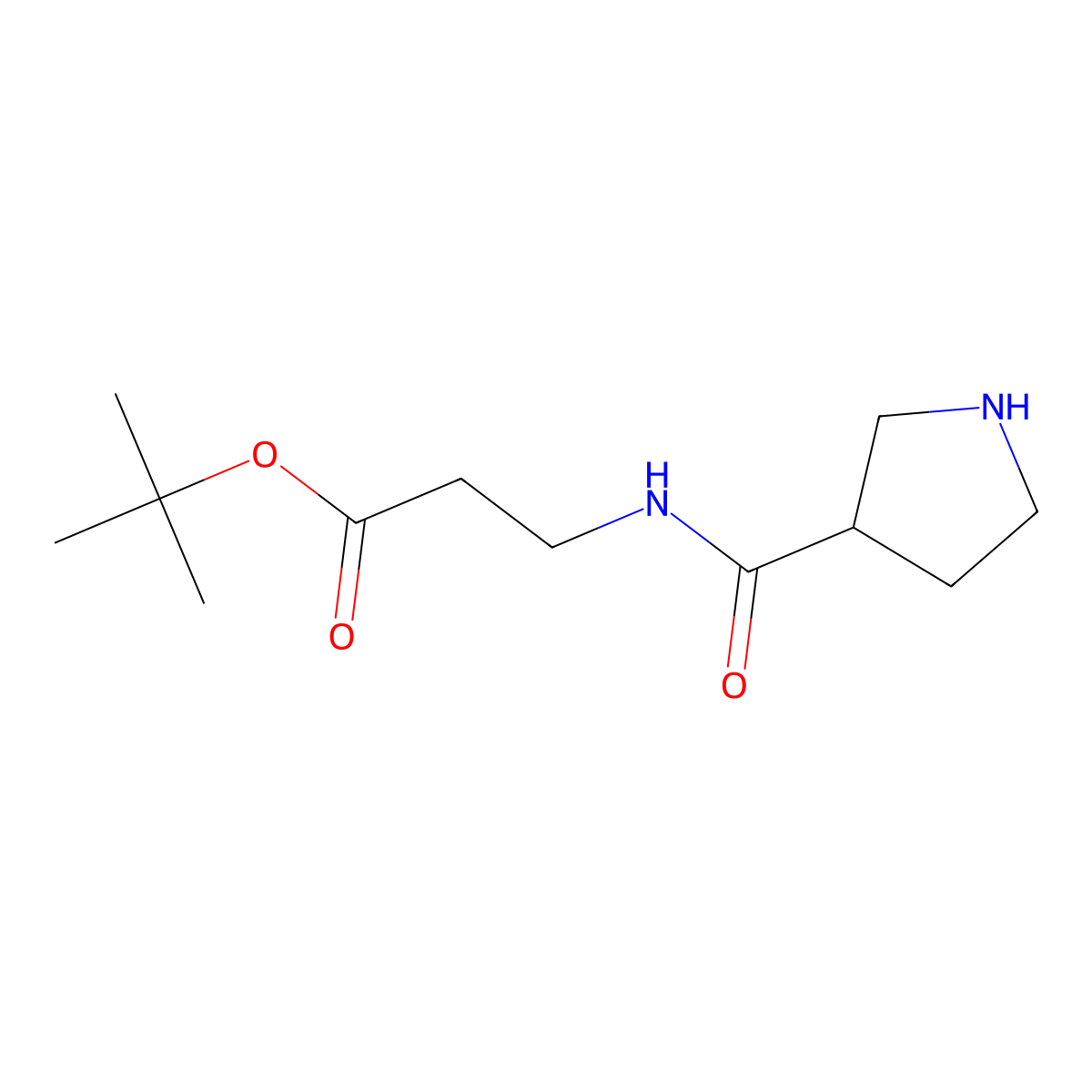 Tert-butyl 3-[(pyrrolidin-3-yl)formamido]propanoate molecular structure, CAS 2639457-29-5