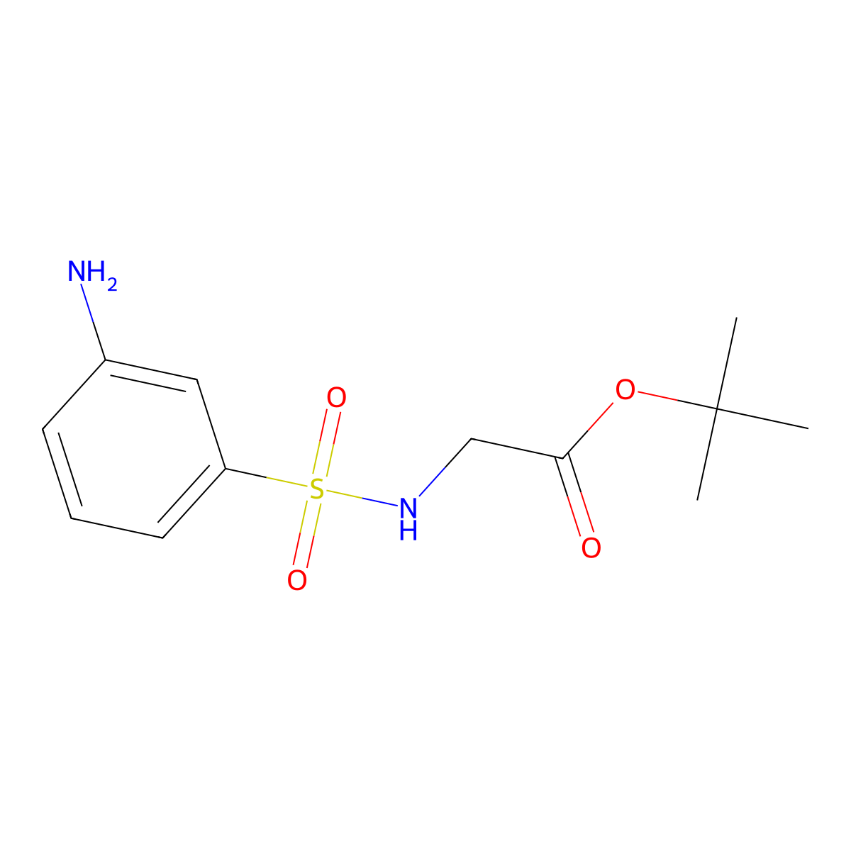 Tert-butyl 2-(3-aminobenzenesulfonamido)acetate molecular structure, CAS 2639457-39-7