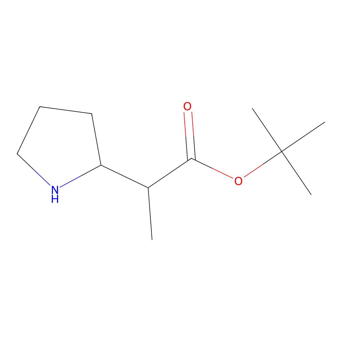 Tert-butyl 2-(pyrrolidin-2-yl)propanoate molecular structure, CAS 2639457-41-1