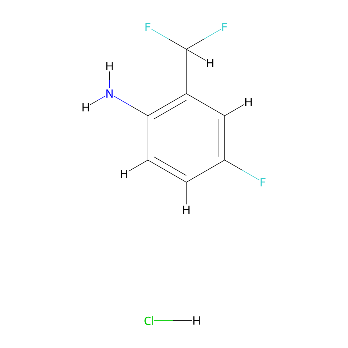 2-(Difluoromethyl)-4-fluoroaniline hydrochloride molecular structure, CAS 2639457-48-8