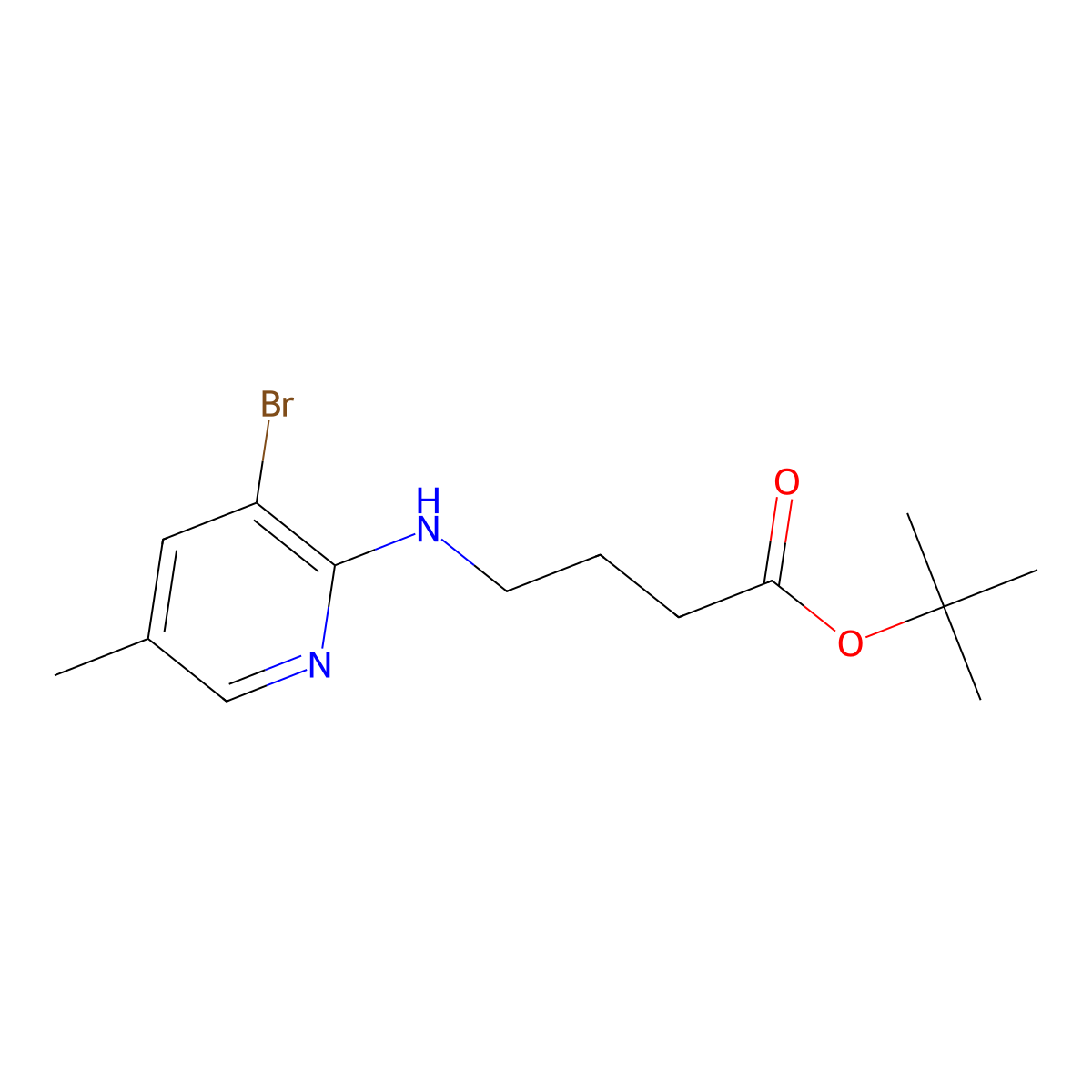 Tert-butyl 4-[(3-bromo-5-methylpyridin-2-yl)amino]butanoate molecular structure, CAS 2639457-50-2
