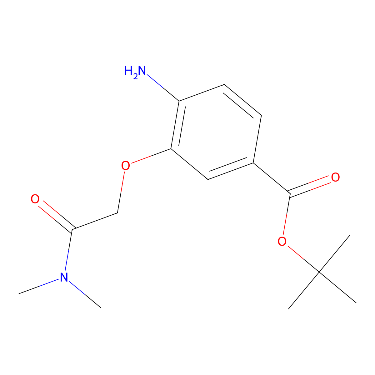 Tert-butyl 4-amino-3-[(dimethylcarbamoyl)methoxy]benzoate molecular structure, CAS 2639457-51-3