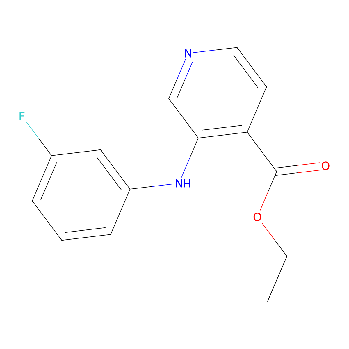 Ethyl 3-[(3-fluorophenyl)amino]pyridine-4-carboxylate molecular structure, CAS 2639457-61-5