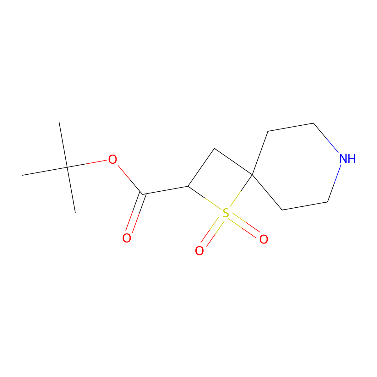 Tert-butyl 1,1-dioxo-1lambda6-thia-7-azaspiro[3.5]nonane-2-carboxylate molecular structure, CAS 2639457-64-8