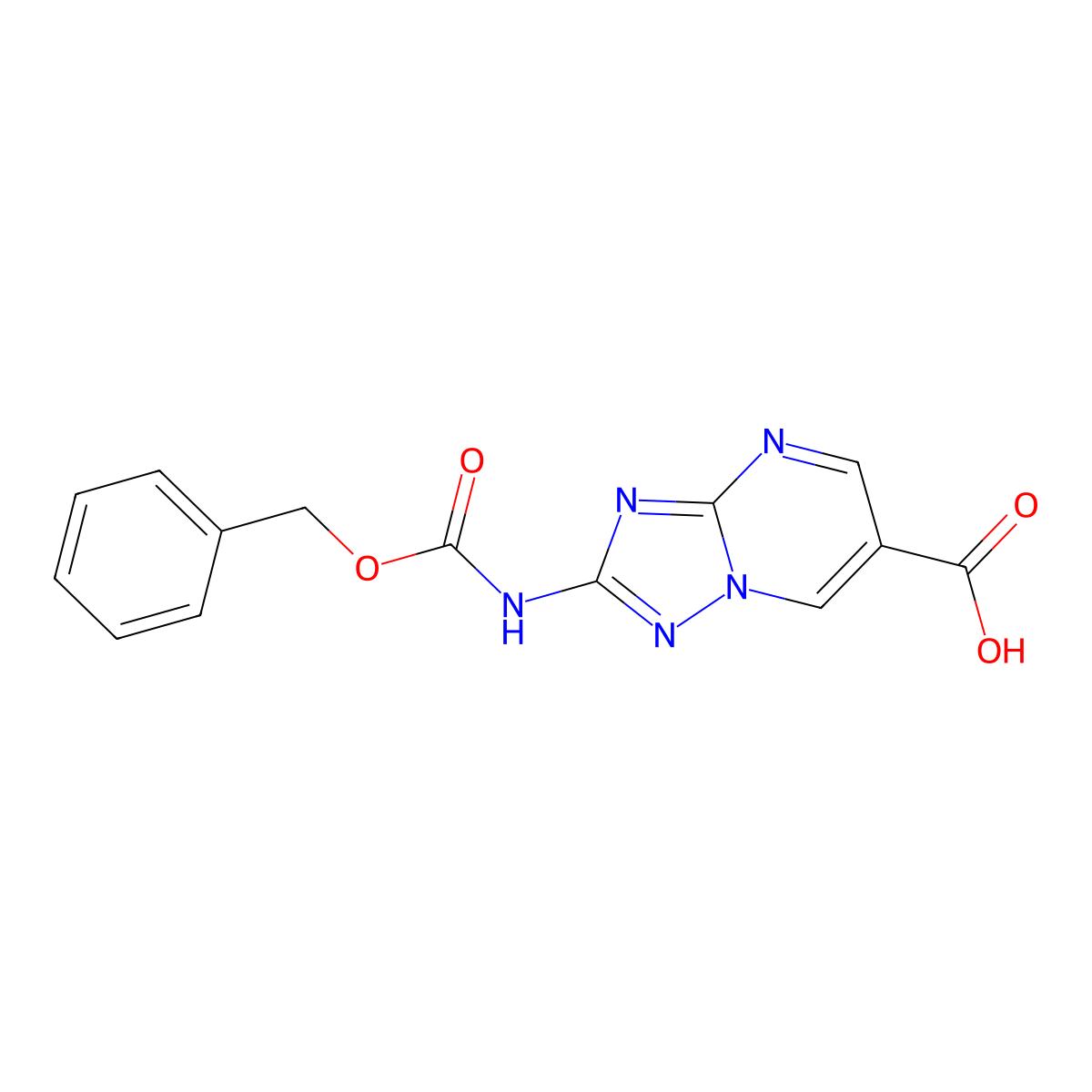 2-{[(Benzyloxy)carbonyl]amino}-[1,2,4]triazolo[1,5-a]pyrimidine-6-carboxylic acid molecular structure, CAS 2639457-65-9