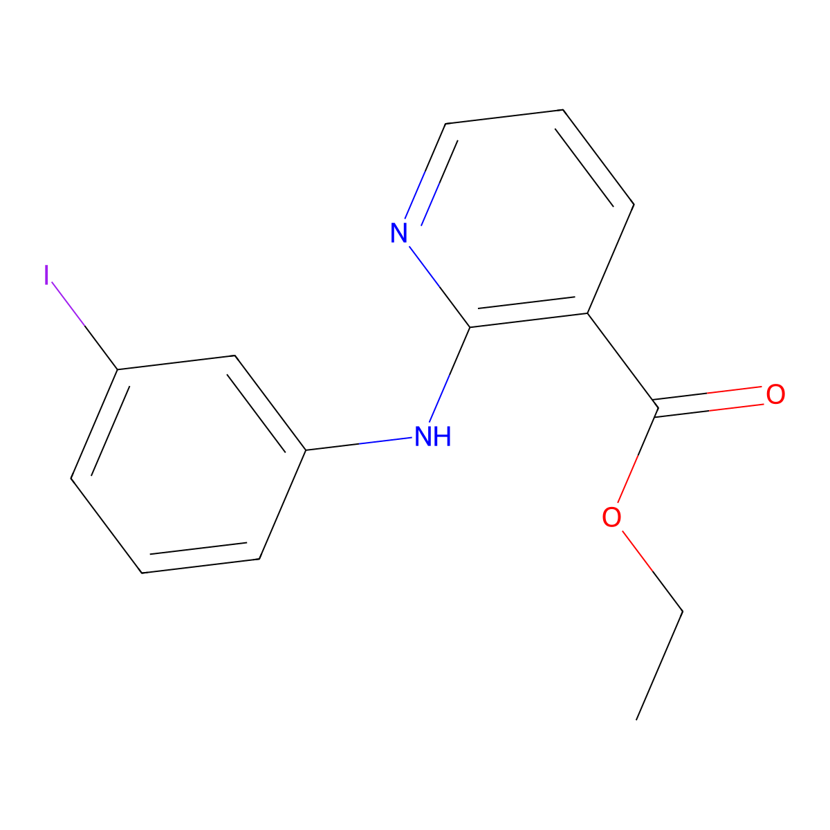 Ethyl 2-[(3-iodophenyl)amino]pyridine-3-carboxylate molecular structure, CAS 2639457-66-0