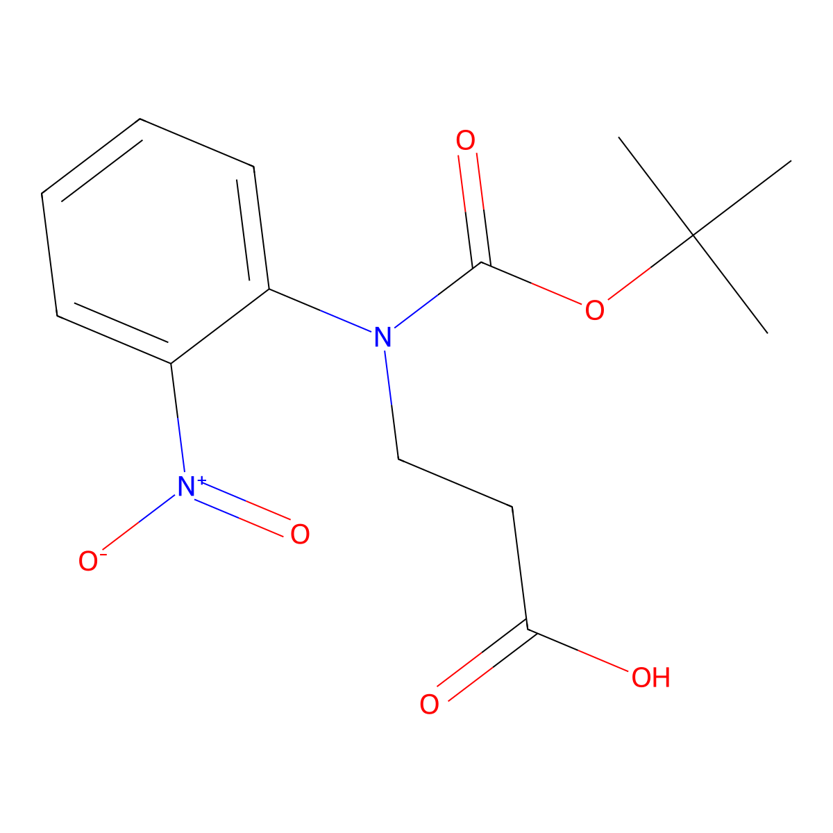 3-{[(Tert-butoxy)carbonyl](2-nitrophenyl)amino}propanoic acid molecular structure, CAS 2639457-80-8