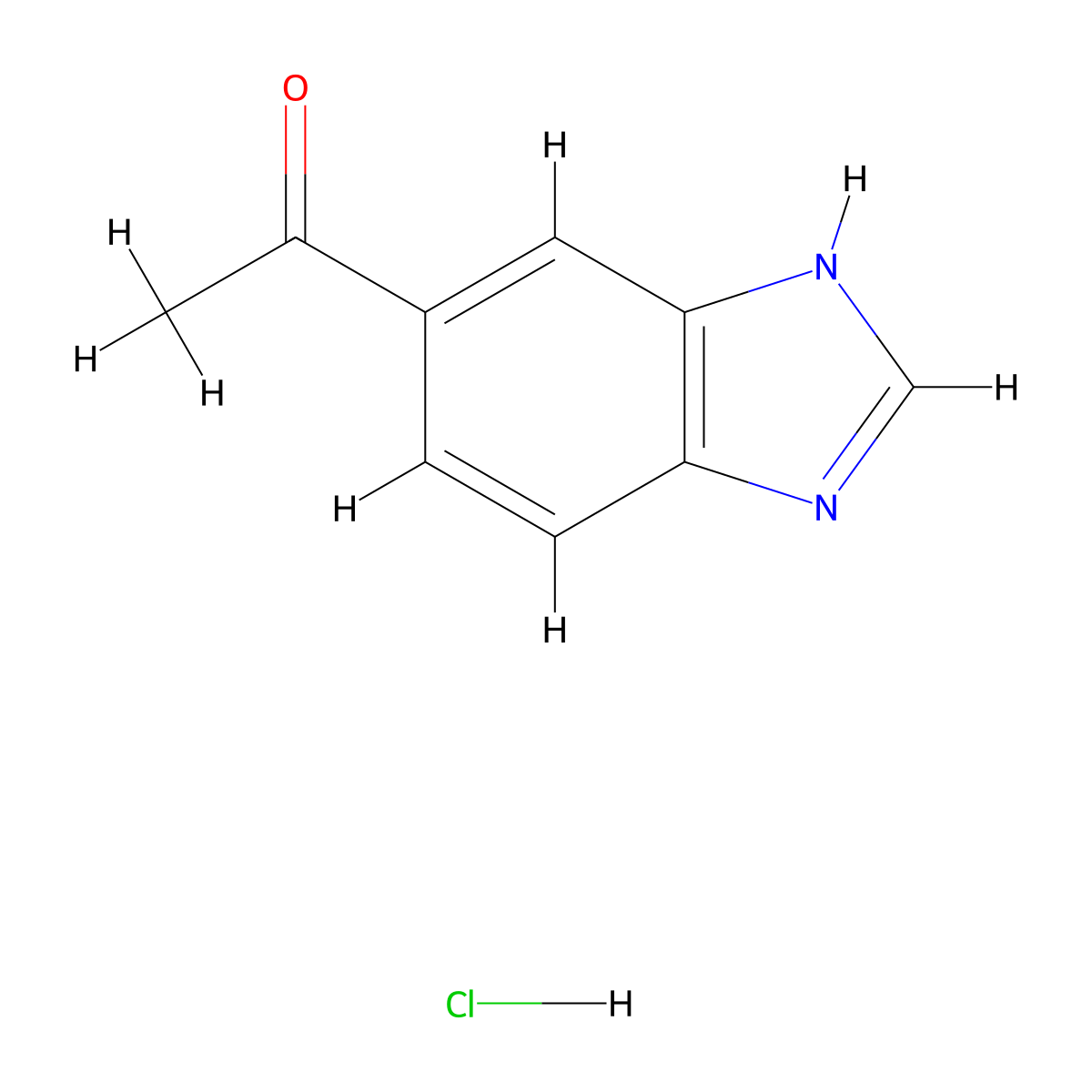 1-(1H-1,3-benzodiazol-5-yl)ethan-1-one hydrochloride molecular structure, CAS 2639457-88-6