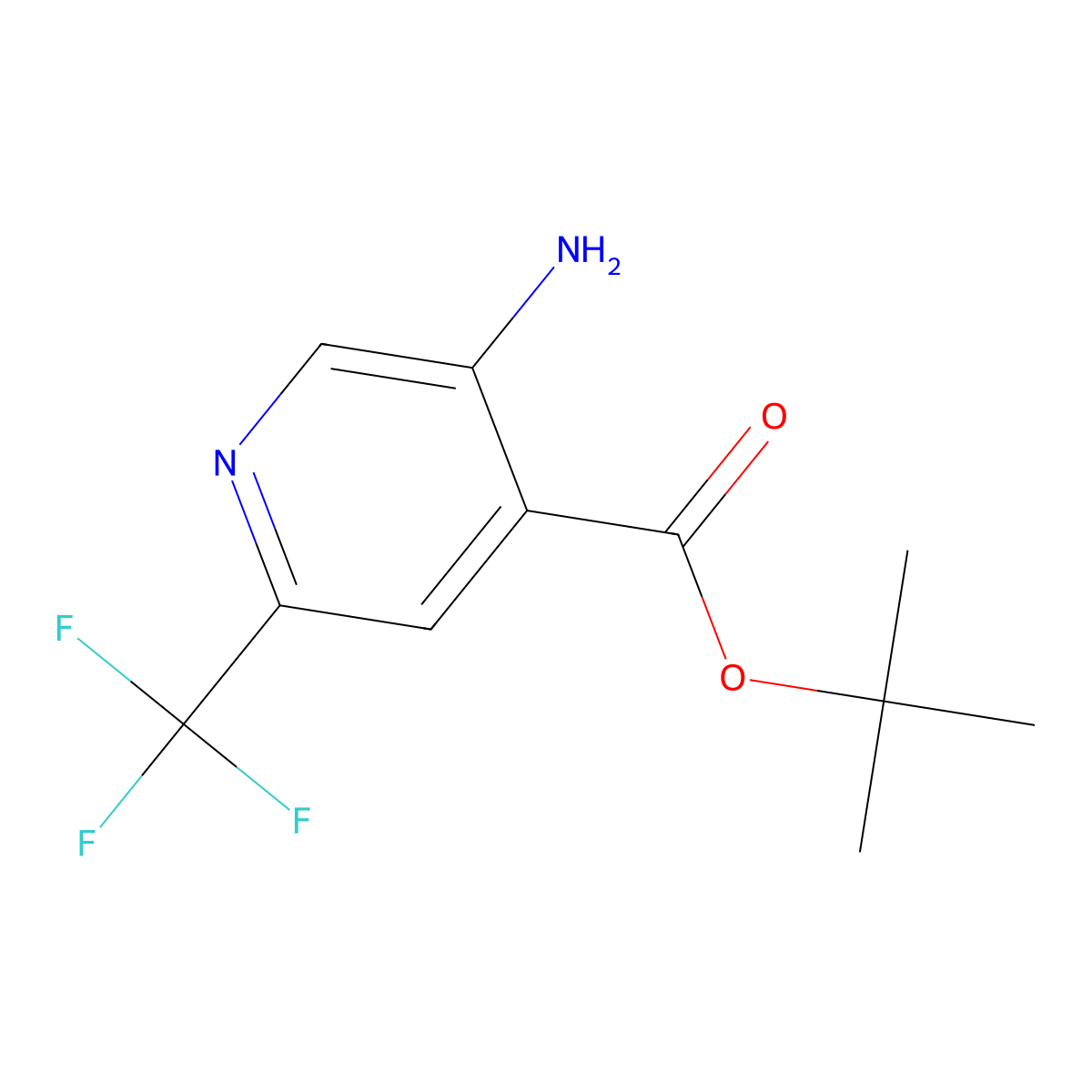 Tert-butyl 5-amino-2-(trifluoromethyl)pyridine-4-carboxylate molecular structure, CAS 2639458-03-8