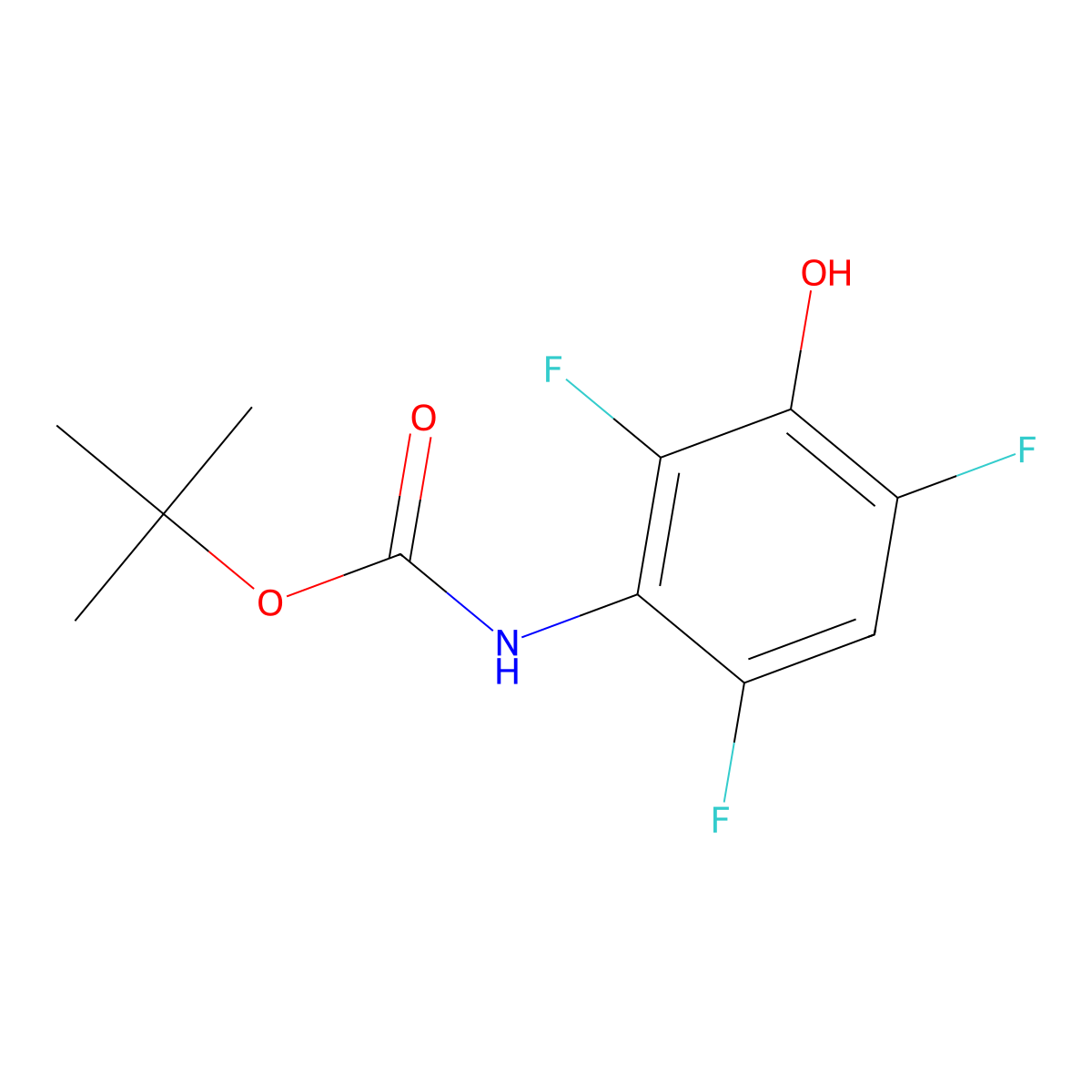 tert-butyl N-(2,4,6-trifluoro-3-hydroxyphenyl)carbamate molecular structure, CAS 2639458-15-2