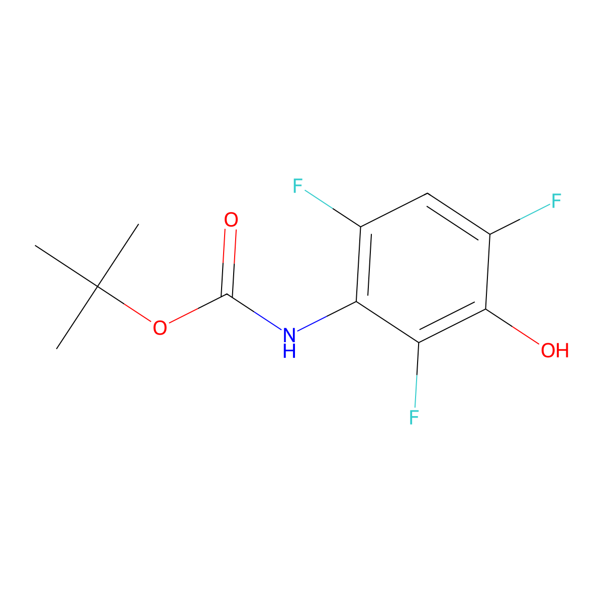 tert-butyl N-(2,4,6-trifluoro-3-hydroxyphenyl)carbamate molecular structure, CAS 2639458-15-2