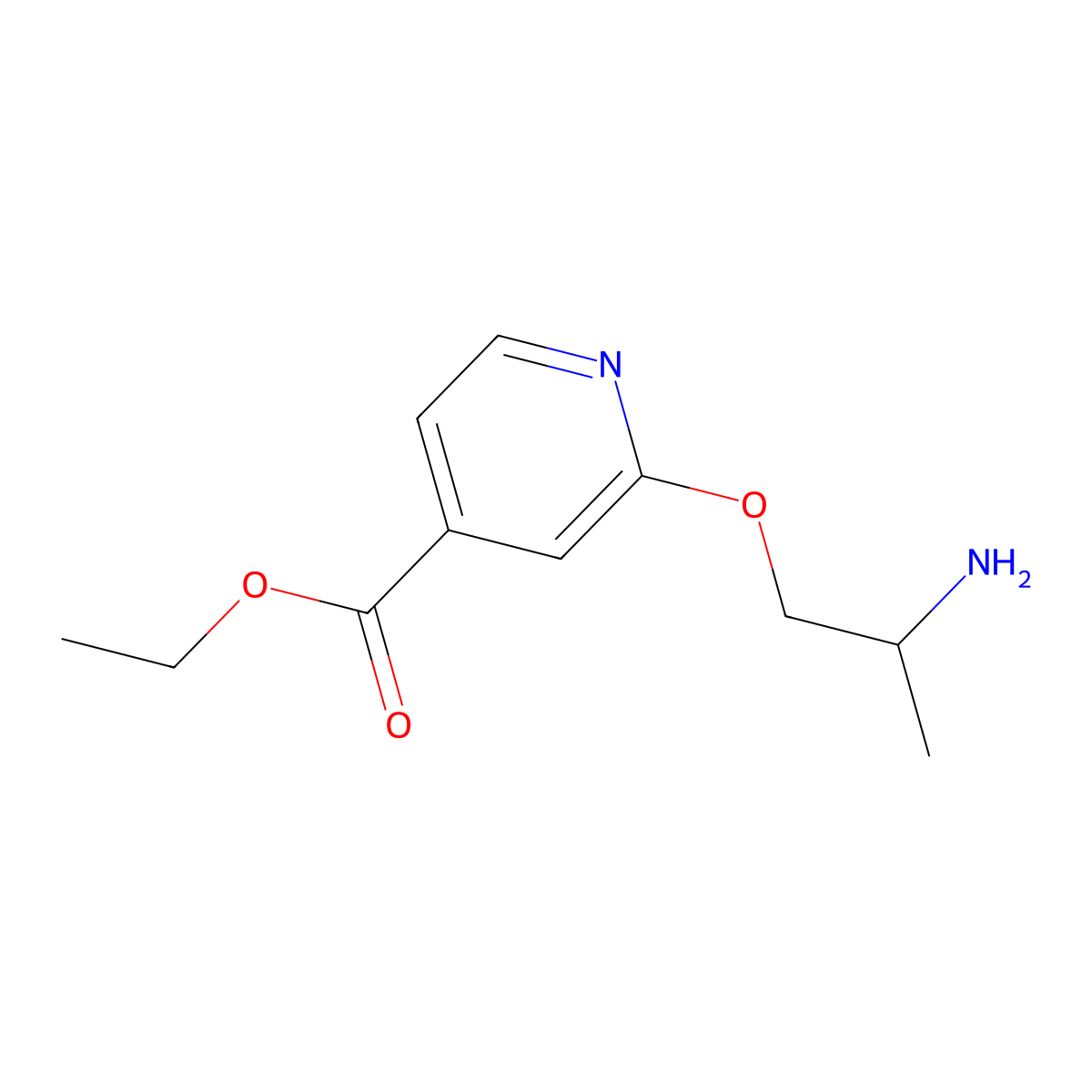 Ethyl 2-(2-aminopropoxy)pyridine-4-carboxylate molecular structure, CAS 2639458-20-9