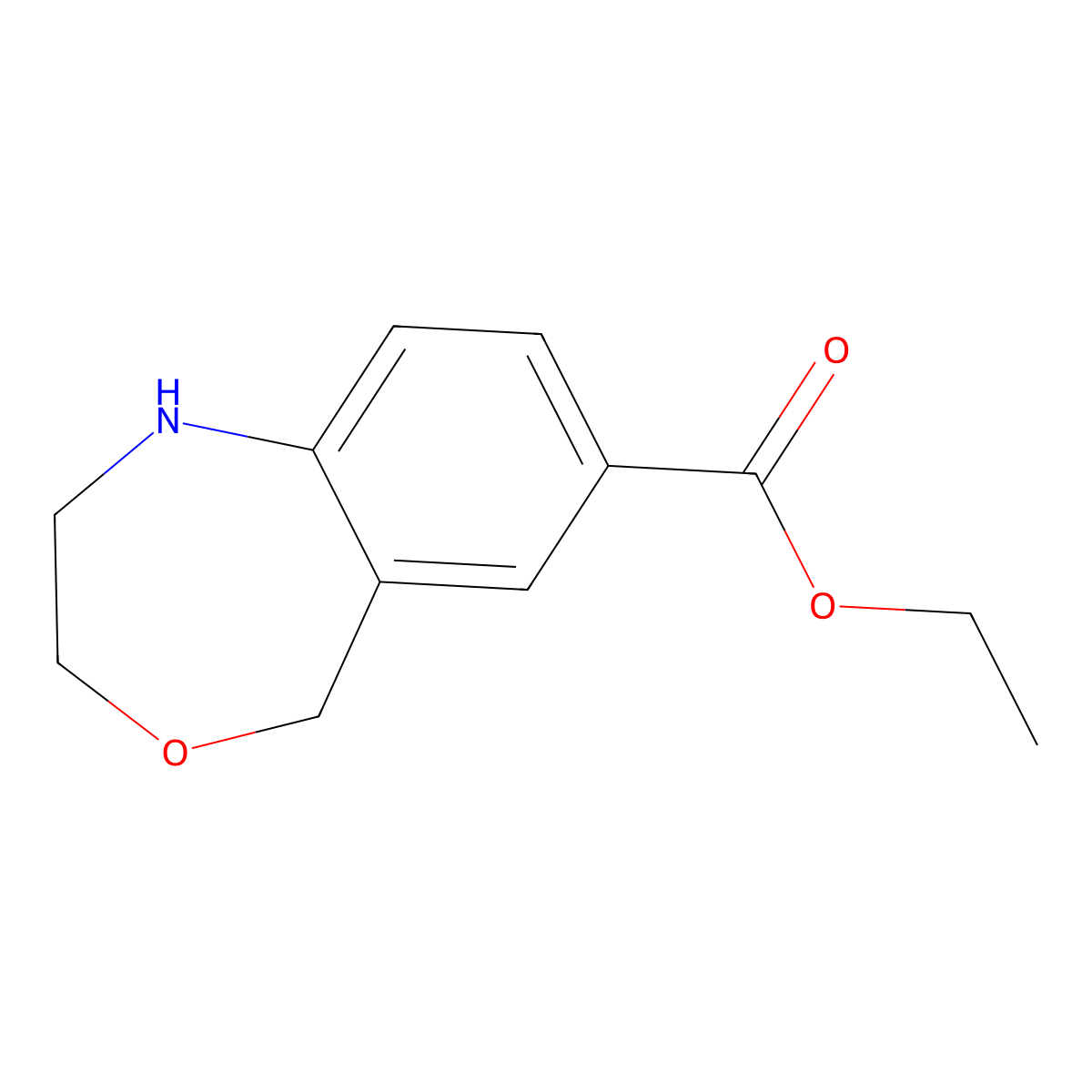 Ethyl 1,2,3,5-tetrahydro-4,1-benzoxazepine-7-carboxylate molecular structure, CAS 2639458-22-1
