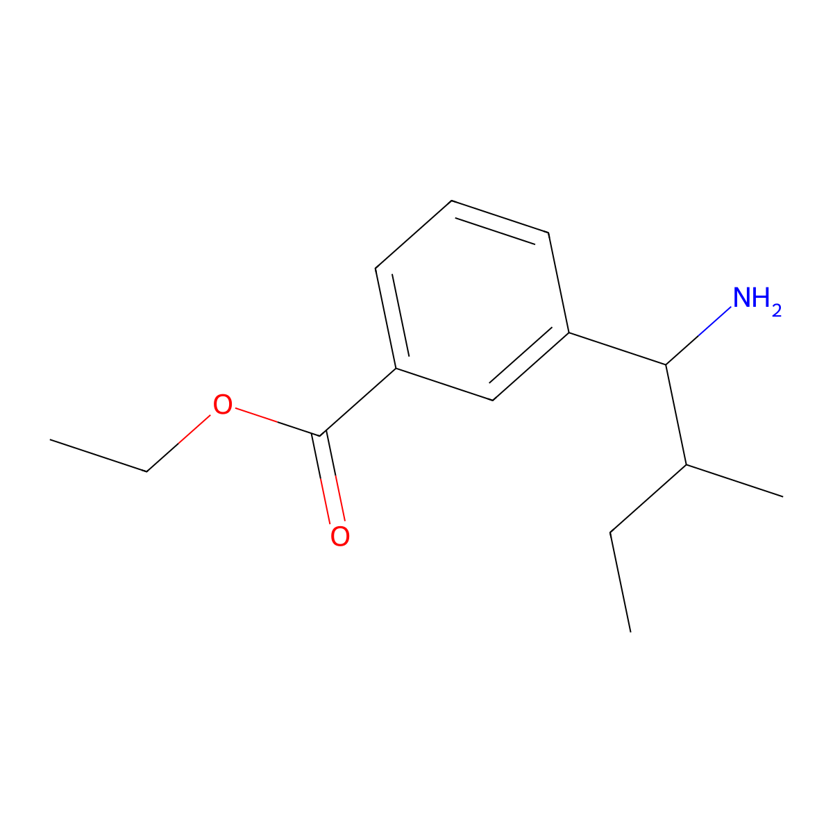 Ethyl 3-(1-amino-2-methylbutyl)benzoate molecular structure, CAS 2639458-23-2