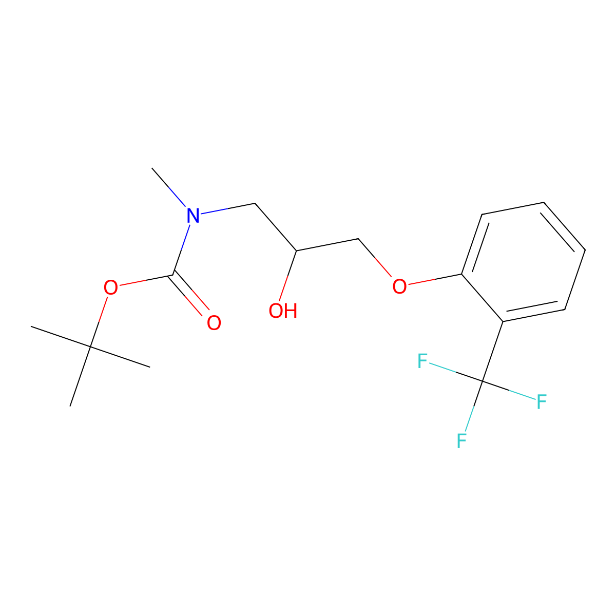 tert-butyl N-{2-hydroxy-3-[2-(trifluoromethyl)phenoxy]propyl}-N-methylcarbamate molecular structure, CAS 2639458-41-4