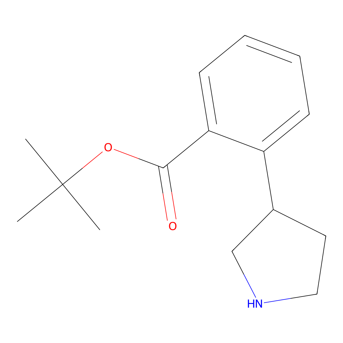 Tert-butyl 2-(pyrrolidin-3-yl)benzoate molecular structure, CAS 2639458-54-9