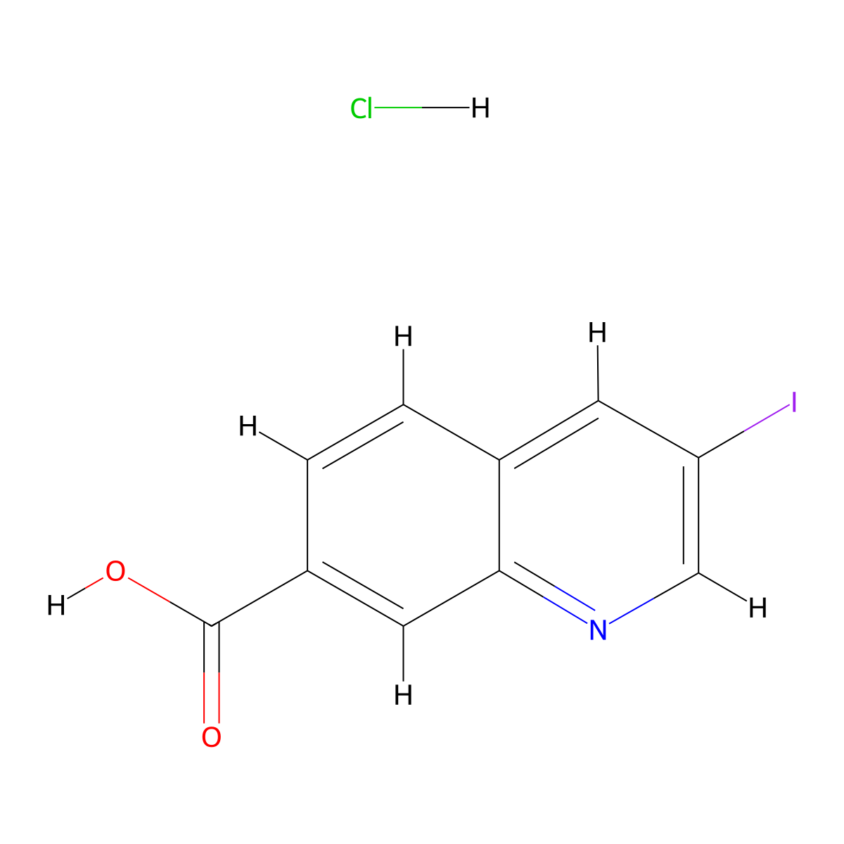 3-Iodoquinoline-7-carboxylic acid hydrochloride molecular structure, CAS 2639458-55-0