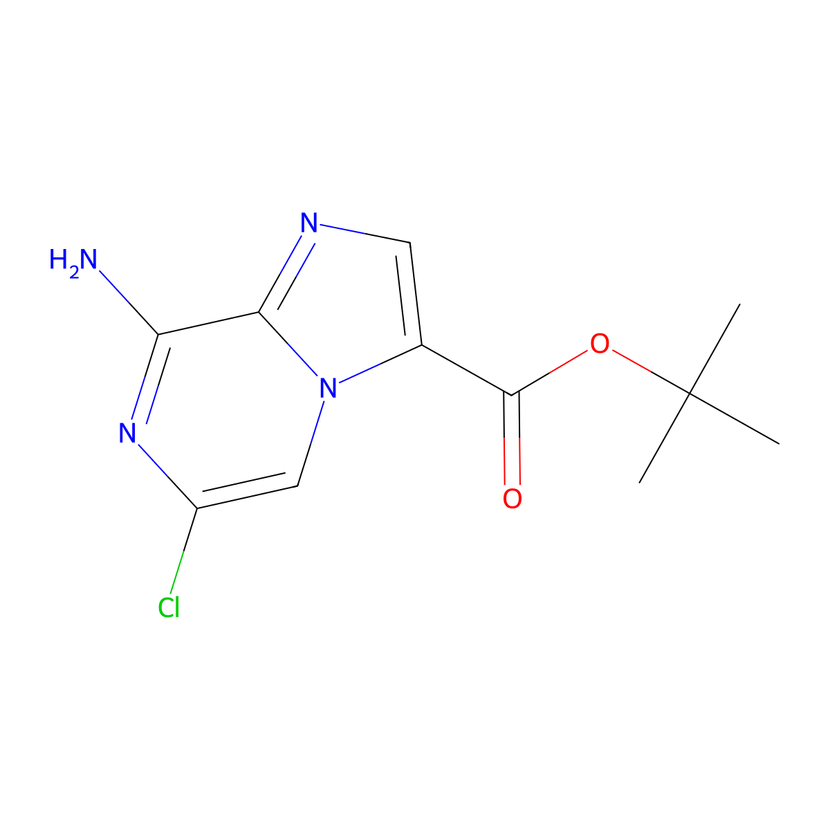 Tert-butyl 8-amino-6-chloroimidazo[1,2-a]pyrazine-3-carboxylate molecular structure, CAS 2639458-57-2