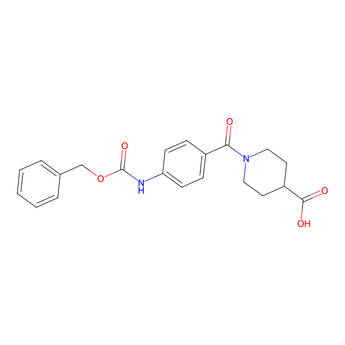 1-(4-{[(Benzyloxy)carbonyl]amino}benzoyl)piperidine-4-carboxylic acid molecular structure, CAS 2639458-77-6