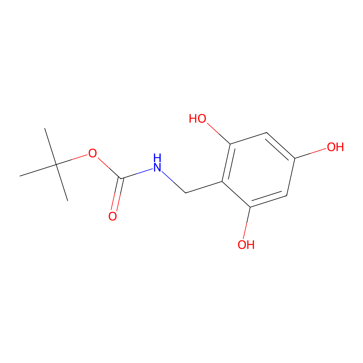 tert-butyl N-[(2,4,6-trihydroxyphenyl)methyl]carbamate molecular structure, CAS 2639458-82-3