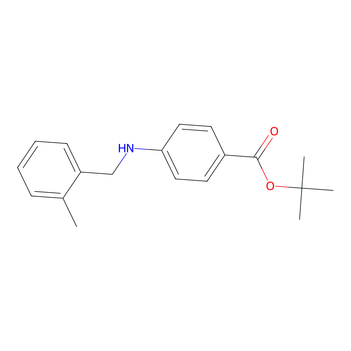 Tert-butyl 4-{[(2-methylphenyl)methyl]amino}benzoate molecular structure, CAS 2639458-90-3