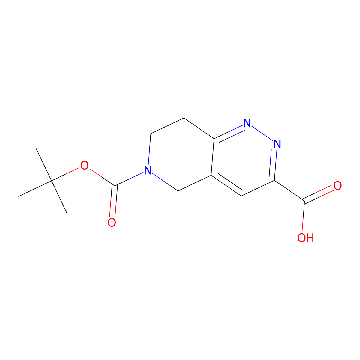 6-[(tert-butoxy)carbonyl]-5H,6H,7H,8H-pyrido[4,3-c]pyridazine-3-carboxylic acid molecular structure, CAS 2639459-02-0